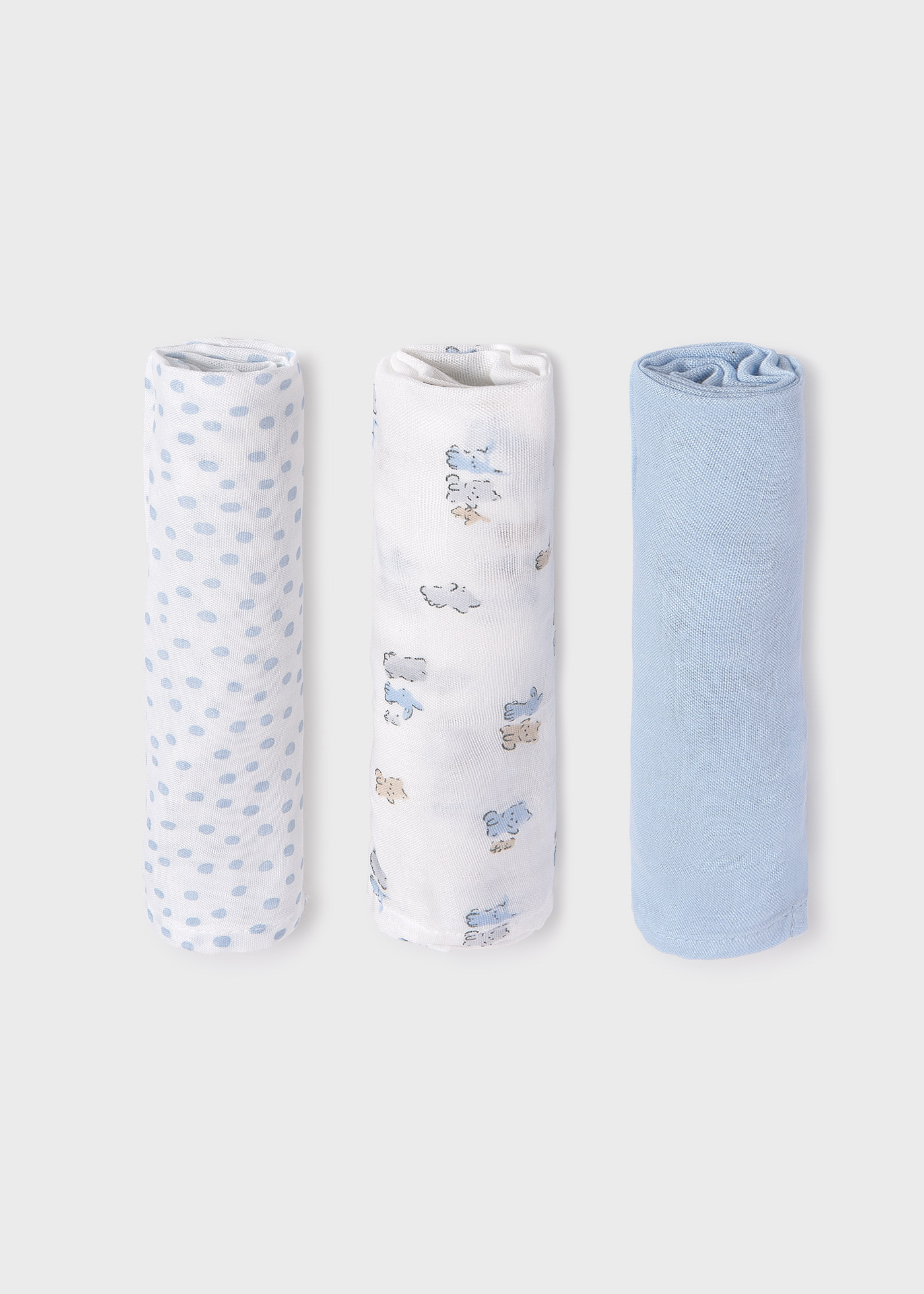 Baby set of 3 muslin cloths