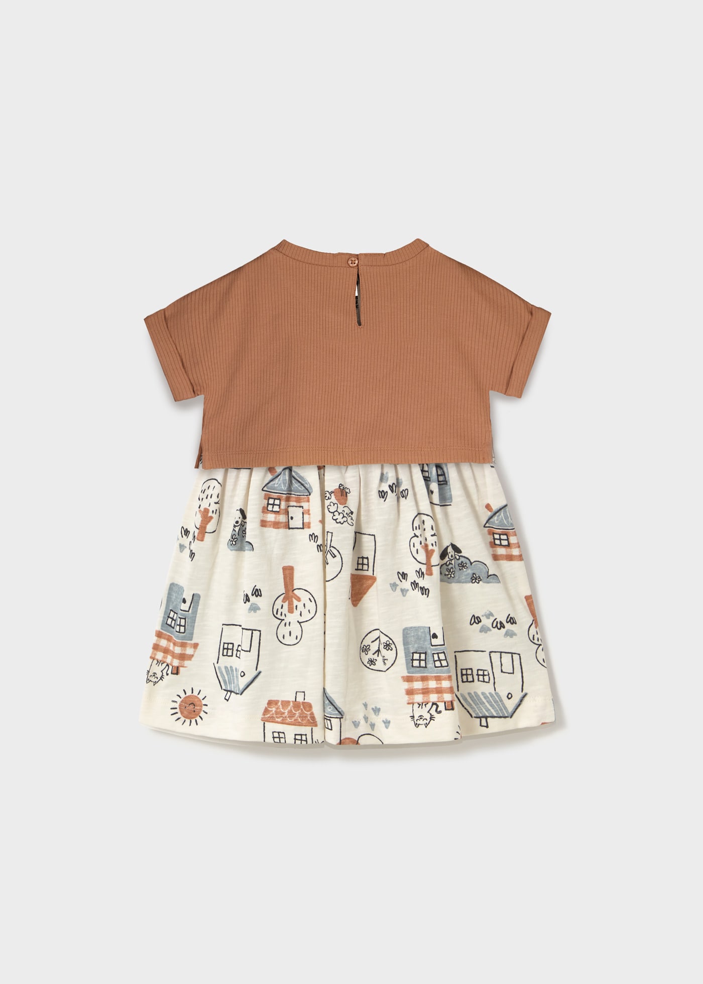 Baby print dress with top set