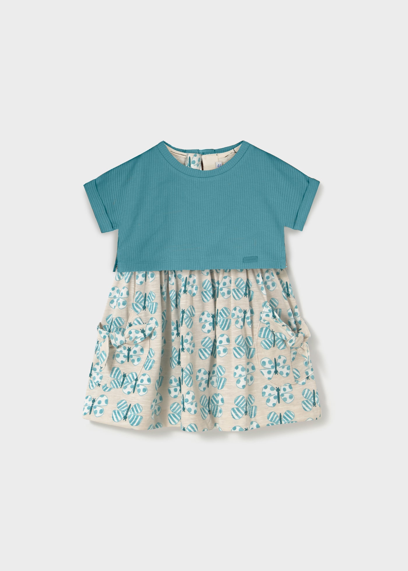 Baby print dress with top set