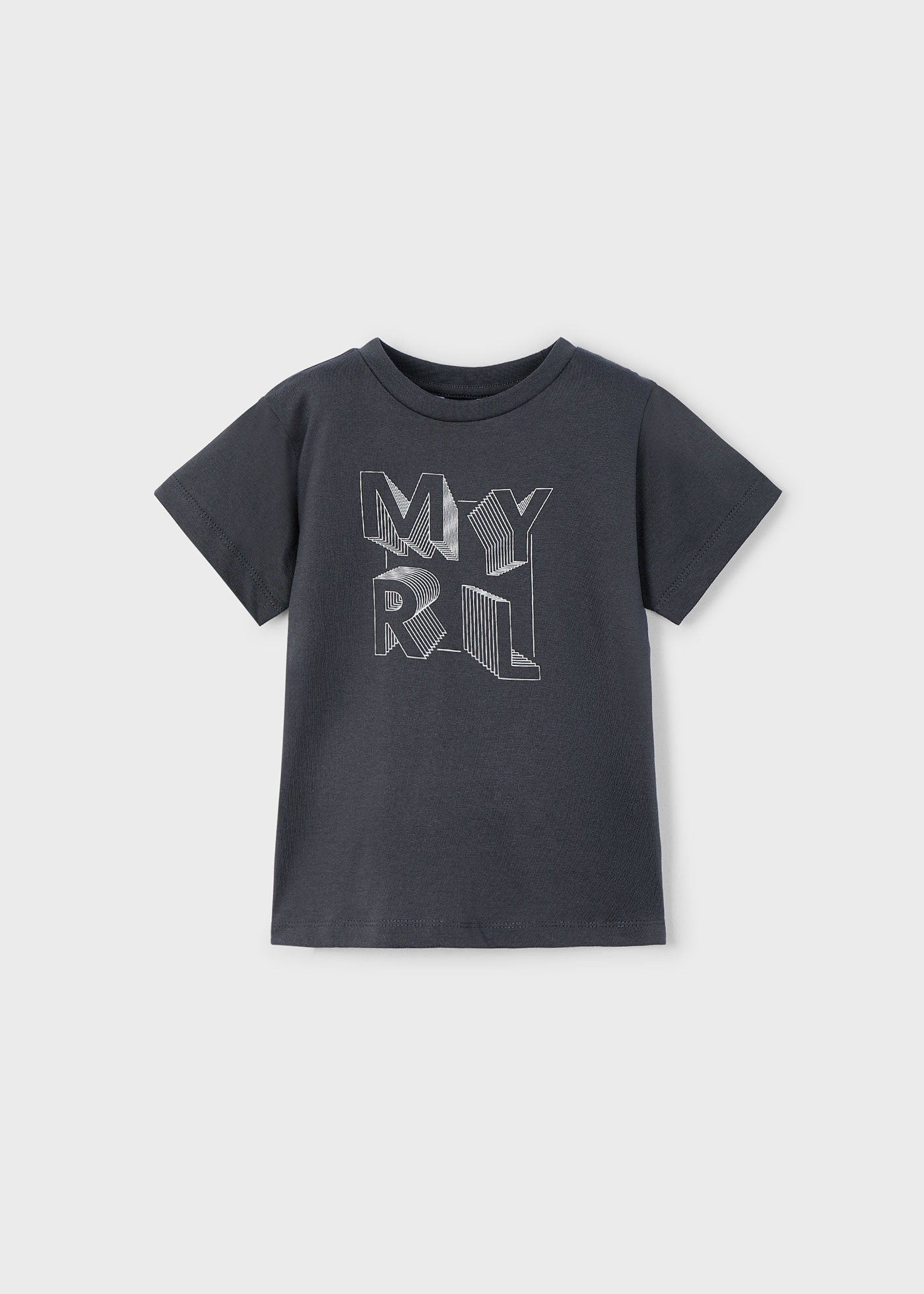 Boy basic letter print t-shirt