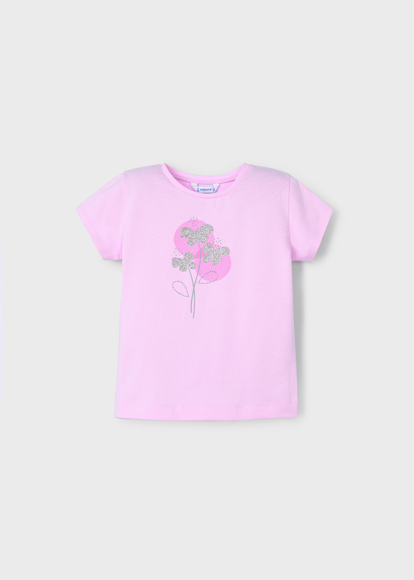 Camiseta básica flores niña