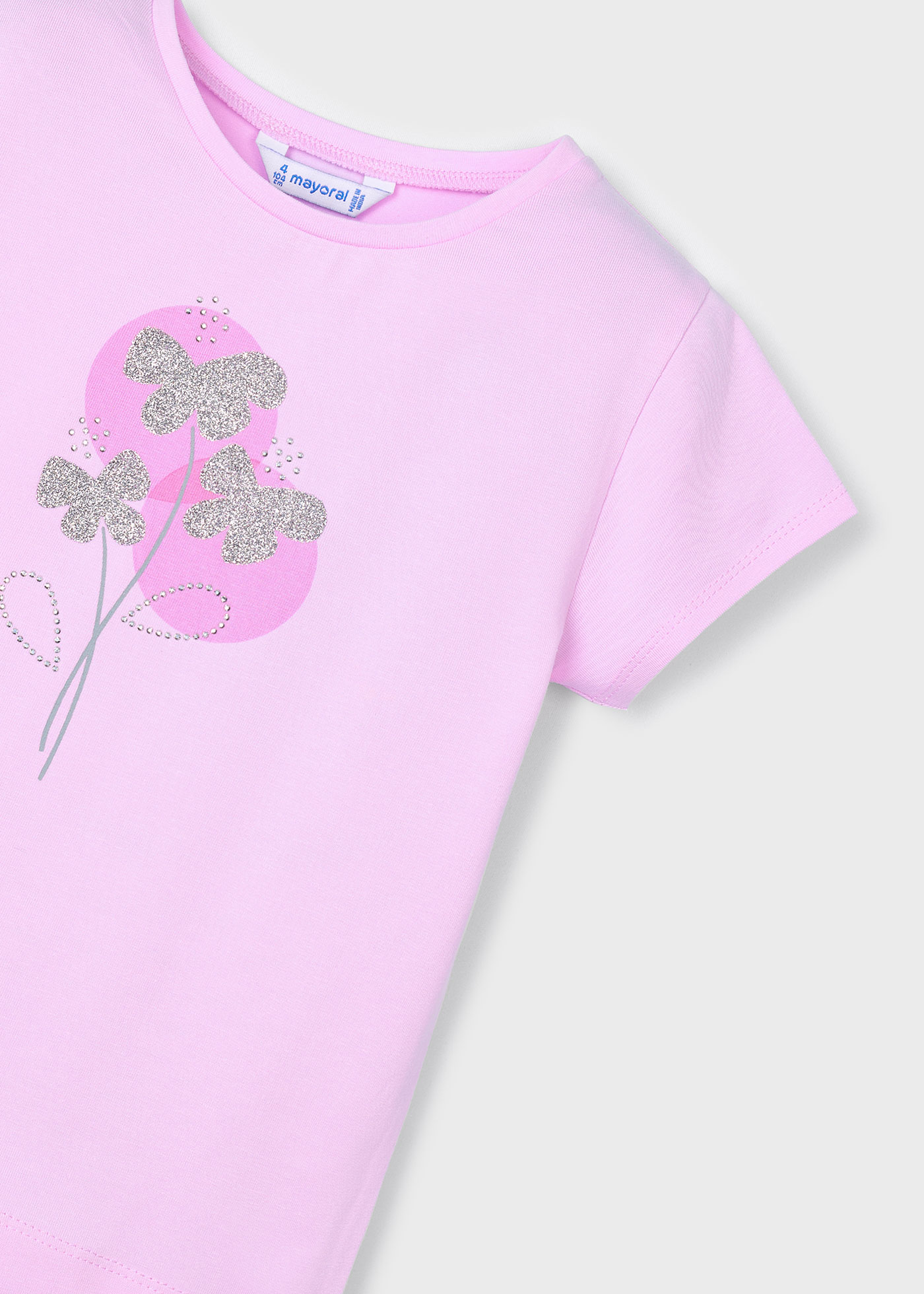 Camiseta básica flores niña