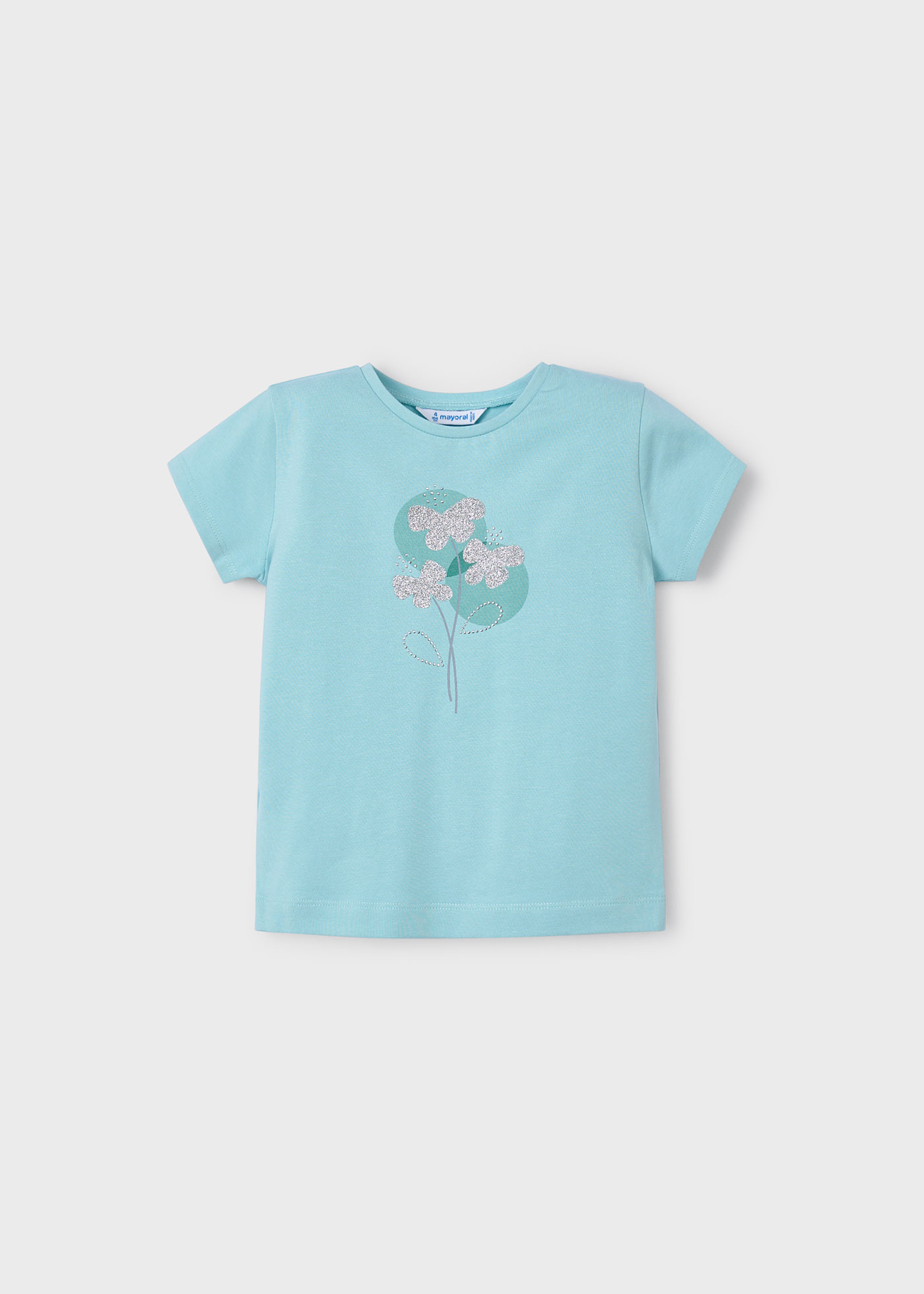 Camiseta básica flores niña