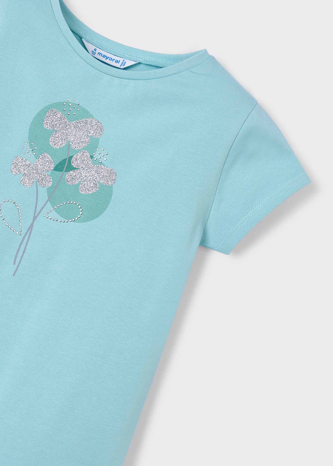 Camiseta básica flores niña