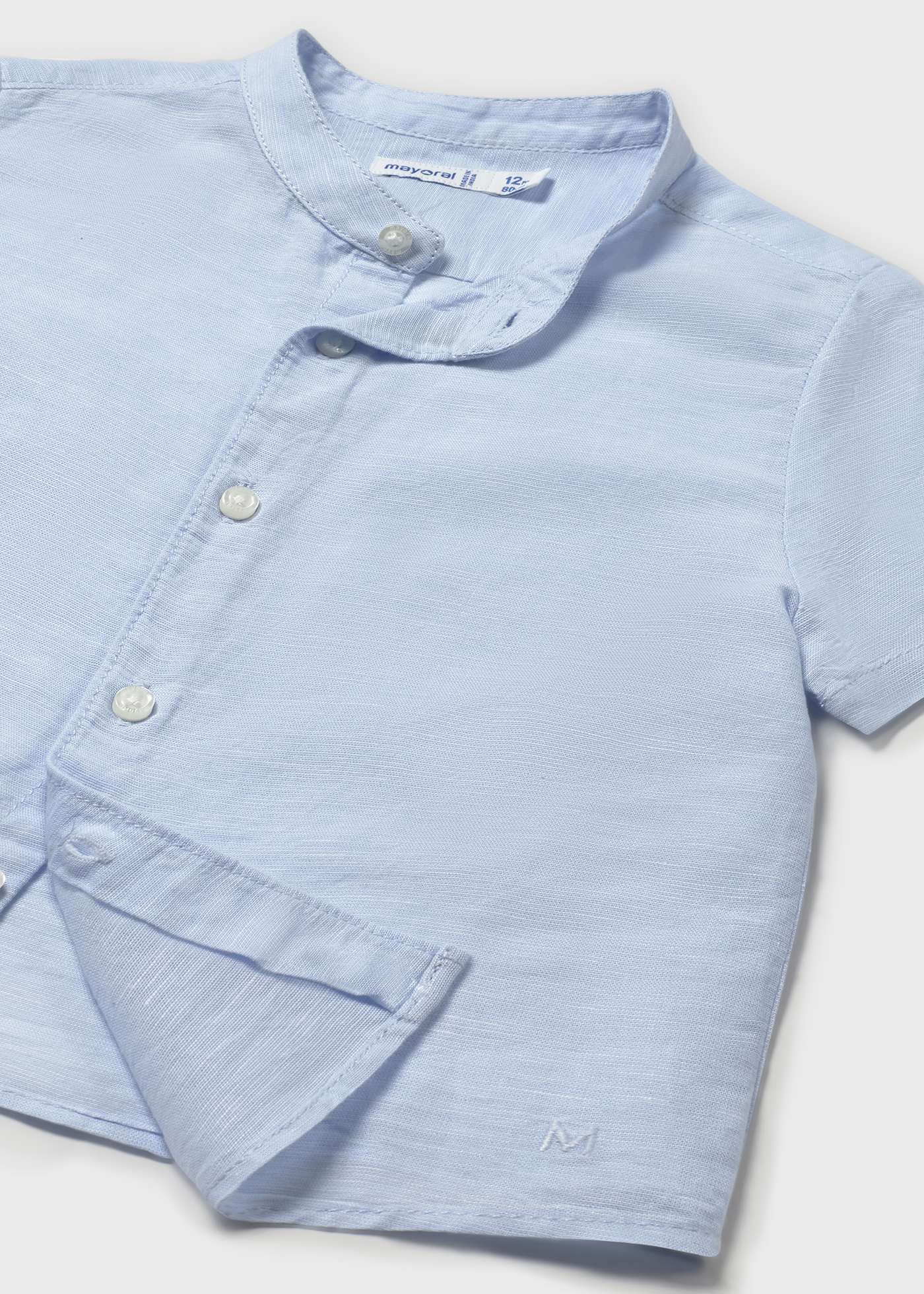 Camicia colletto coreana lino neonato