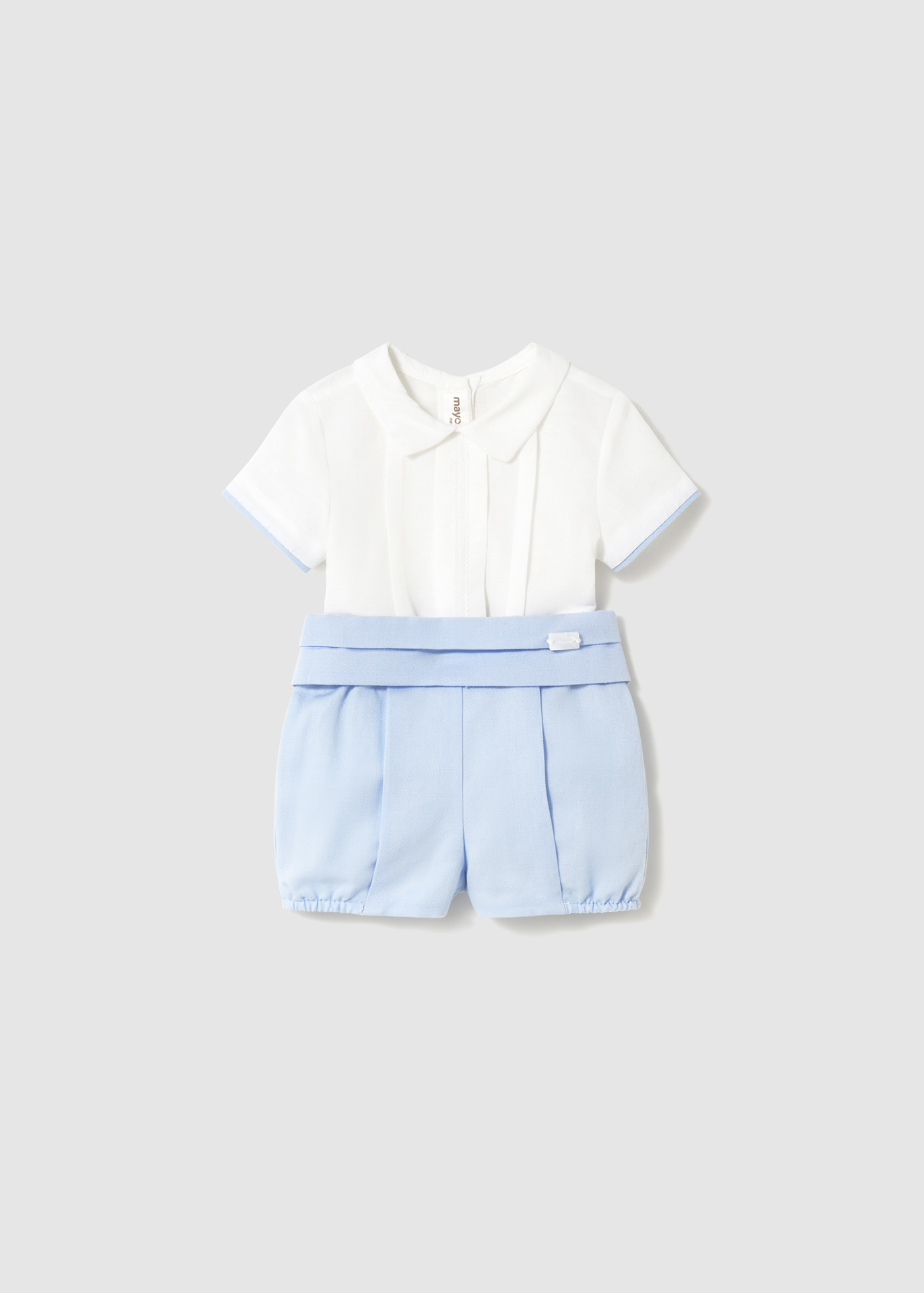 Ensemble cérémonie short et chemise nouveau-né