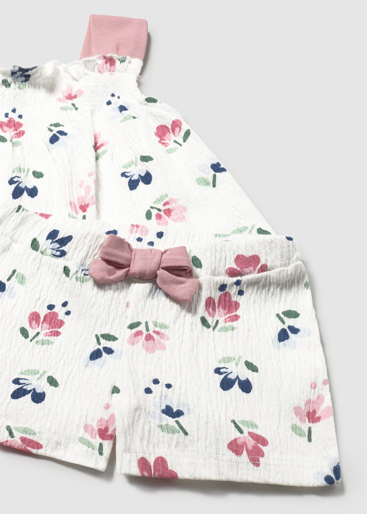 Conjunto calção e camisola alças bambula bebé