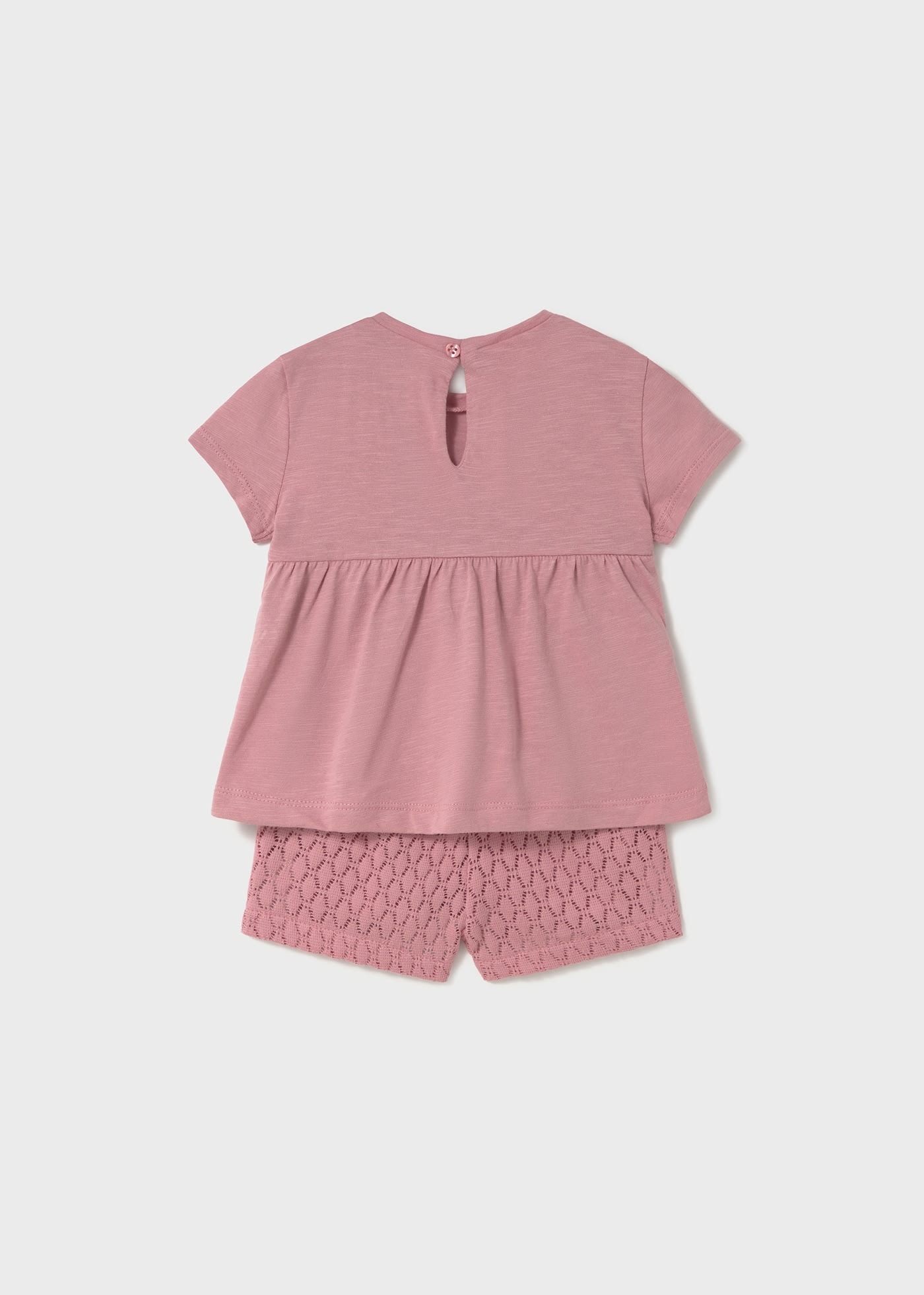 Ensemble pantalon et t-shirt gilet simulé en guipure bébé