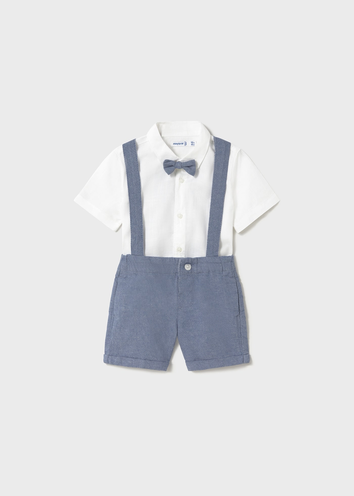 Ensemble bermuda et chemise avec nœud papillon bébé