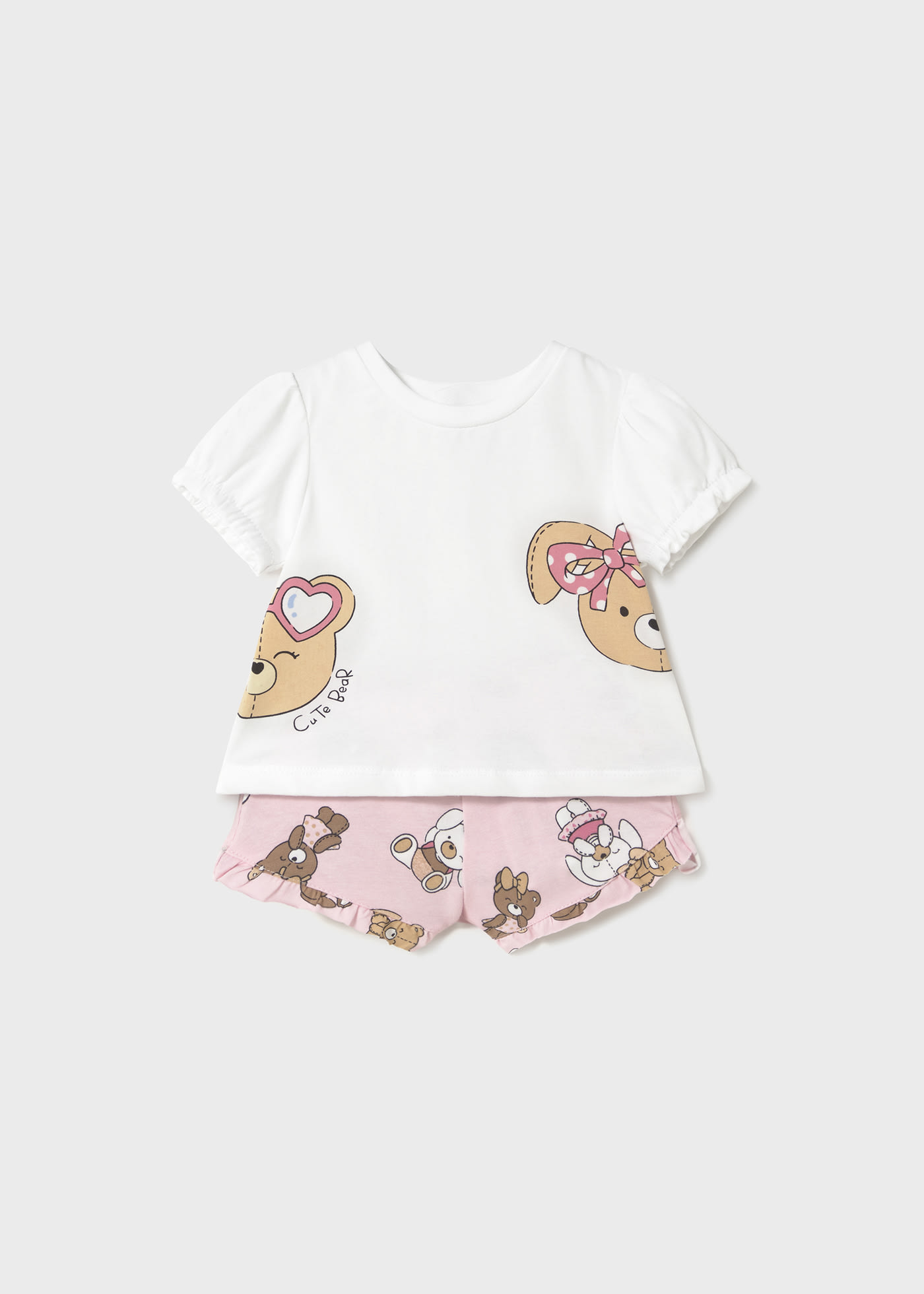 Conjunto pantalón corto y camiseta recién nacida