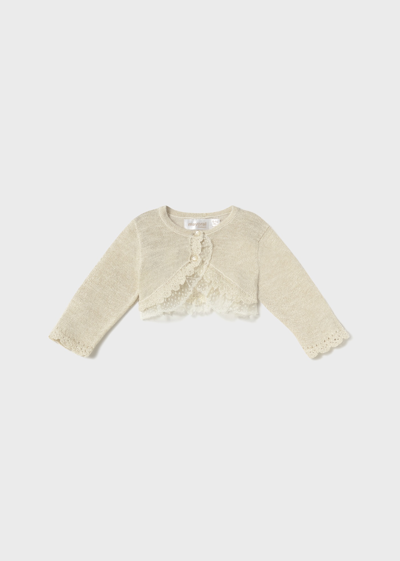 Bolero tricot ceremonie nou-nascut