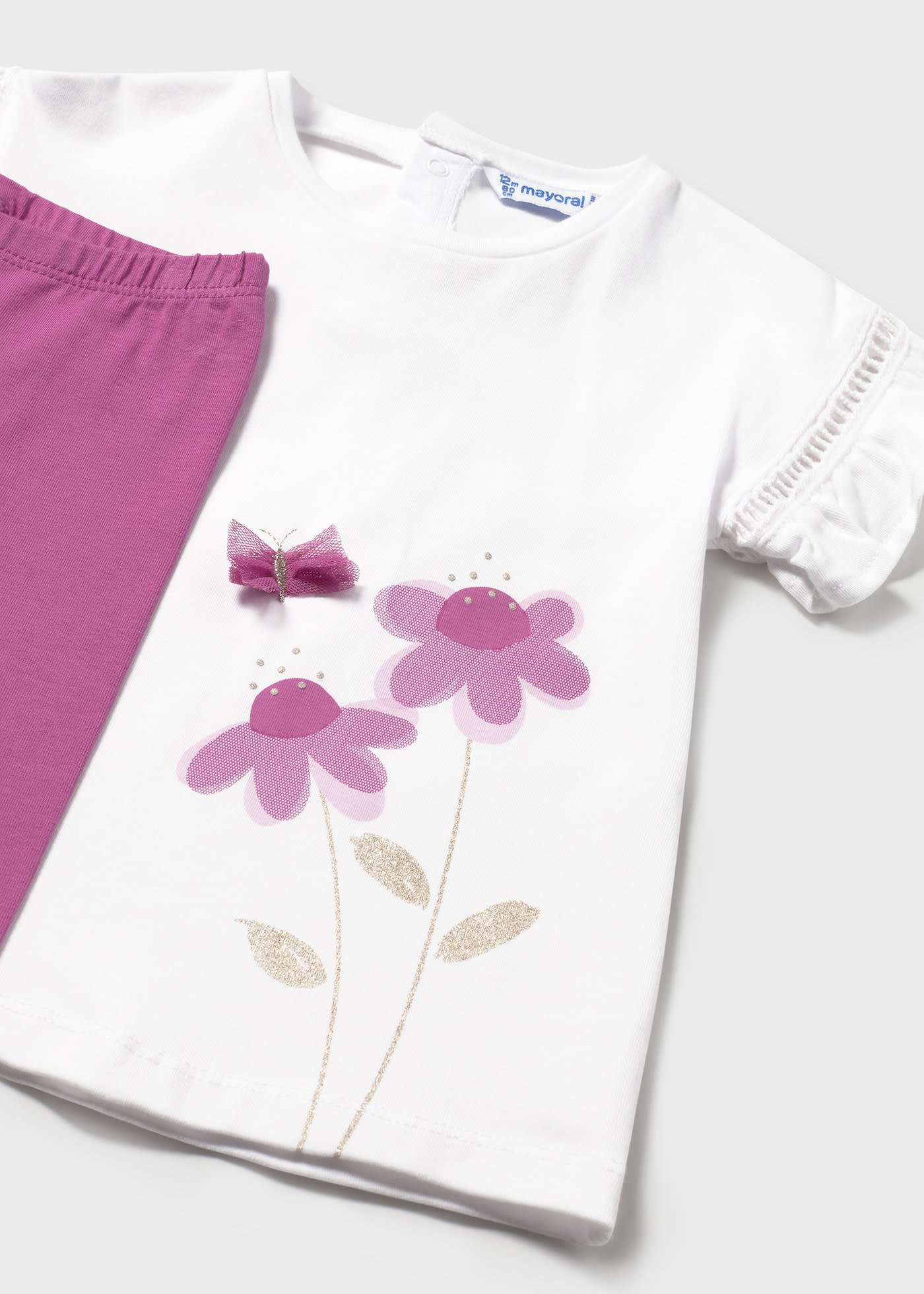 Ensemble leggings et t-shirt applique en tulle bébé