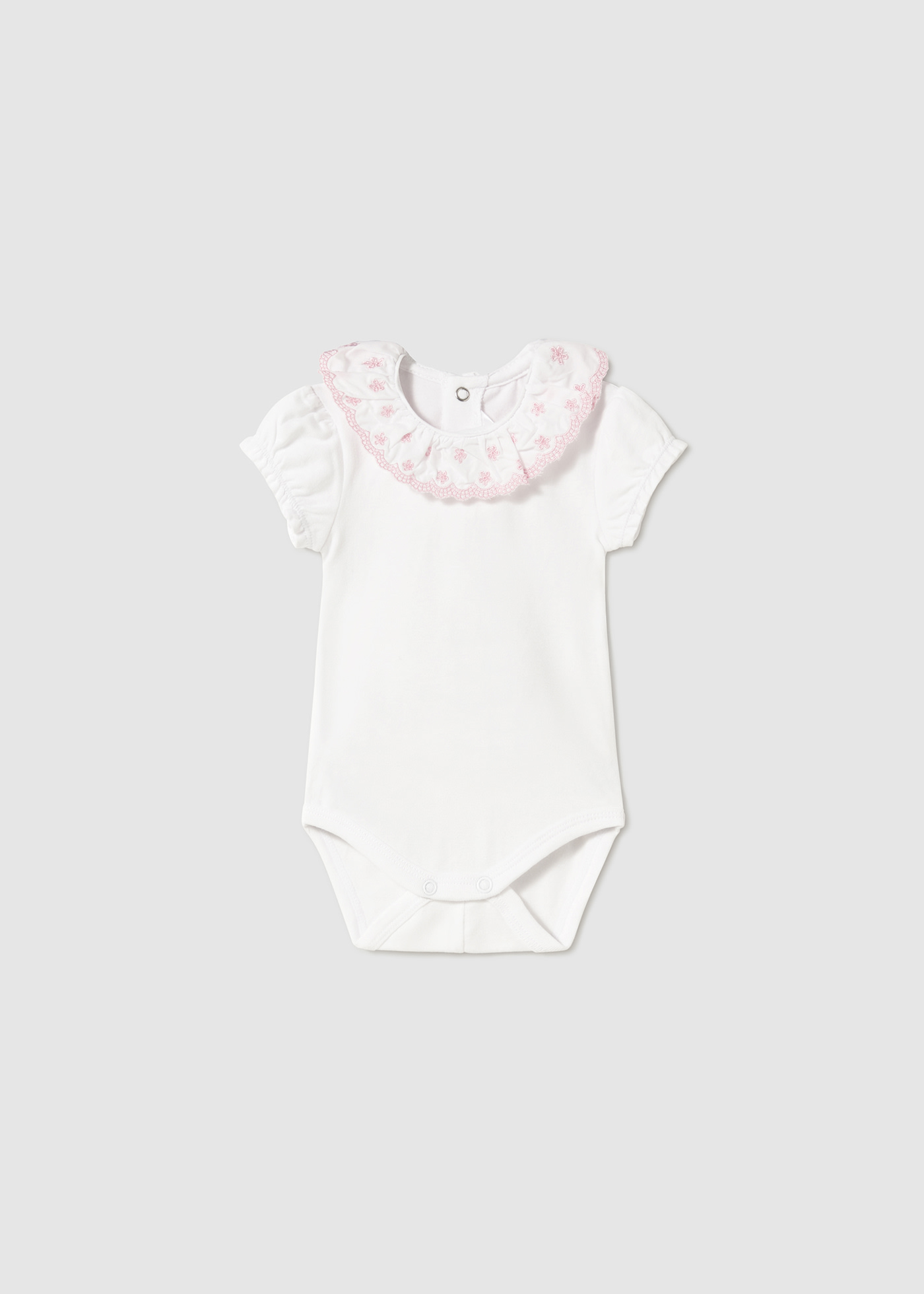 Newborn girl ruffle collar bodysuit