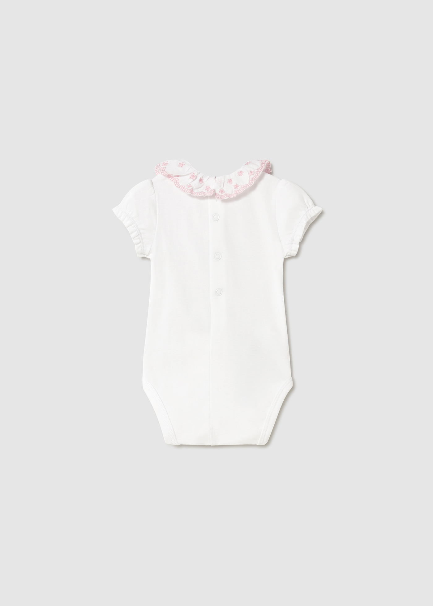 Newborn girl ruffle collar bodysuit