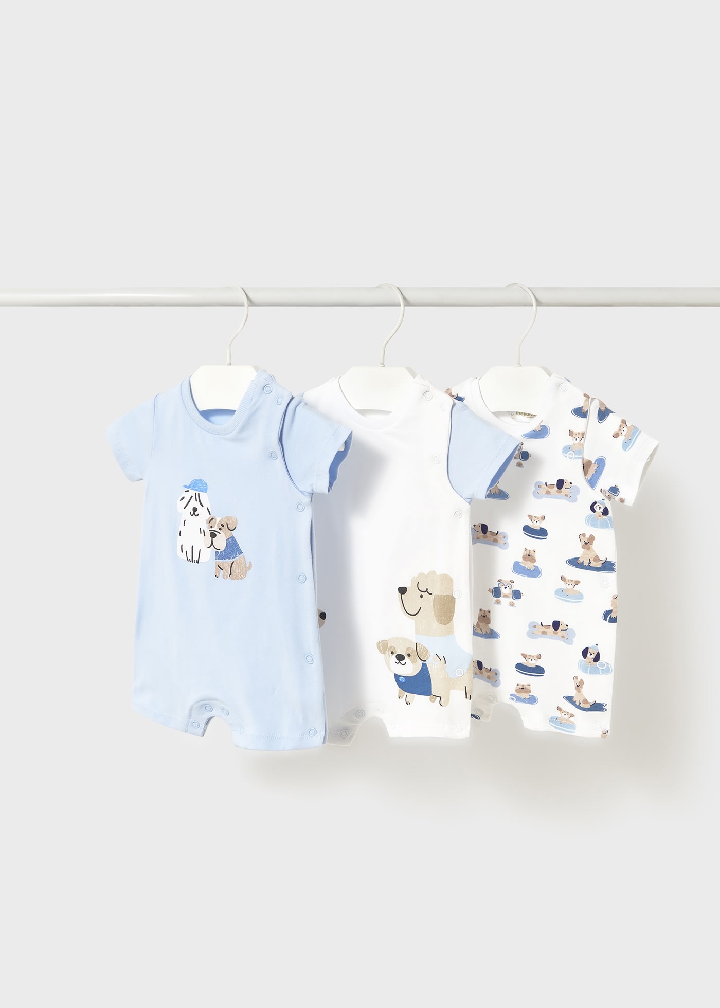 Newborn boy set of 3 short rompers