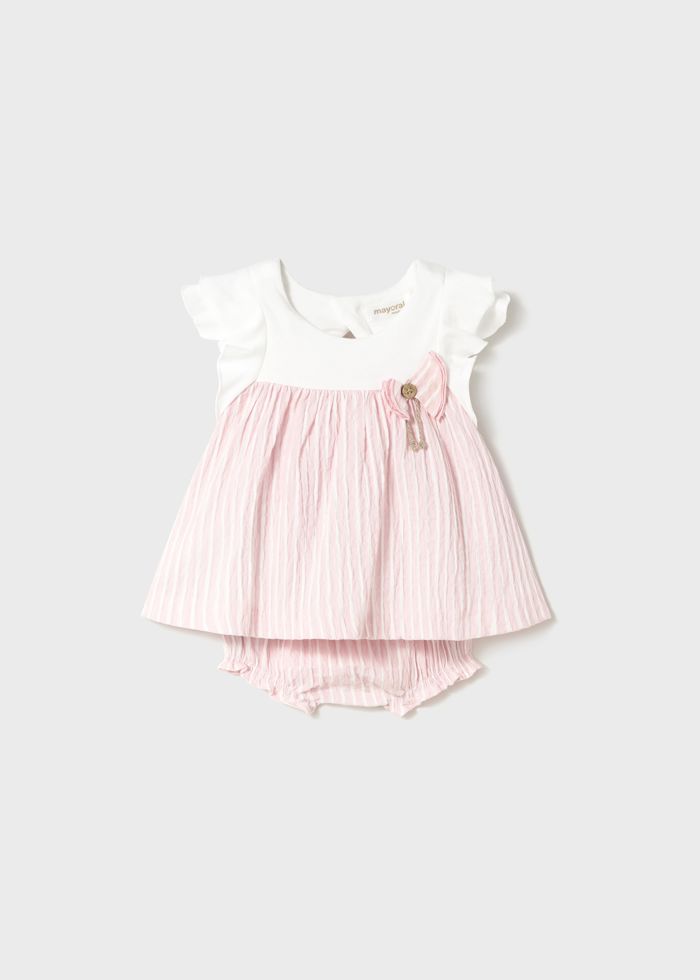Rochie cu chilotei combinata nou-nascut