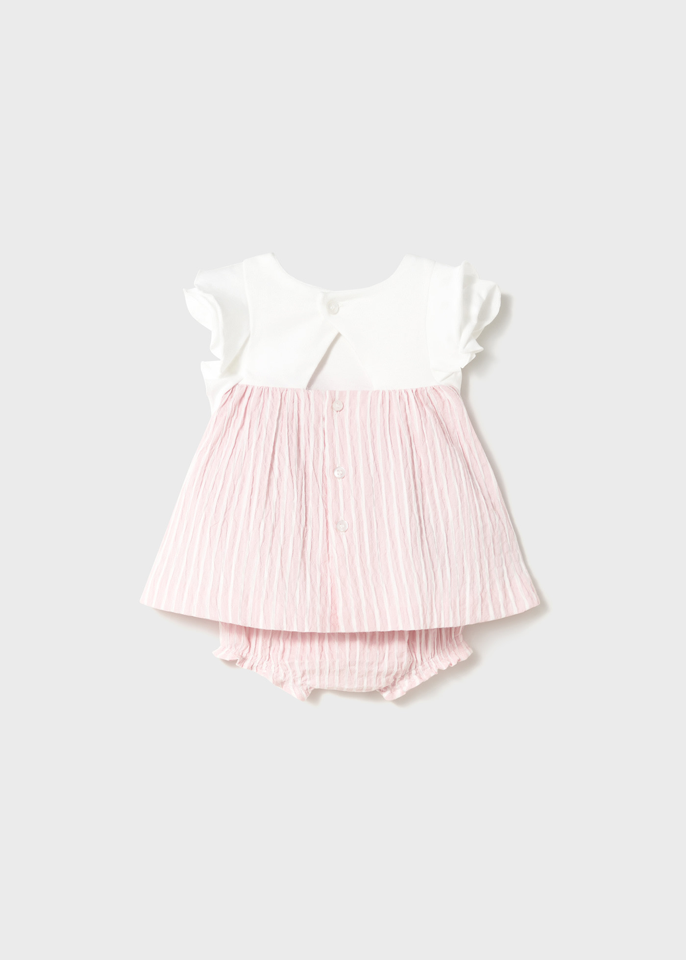 Newborn girl combined dress with nappy cover