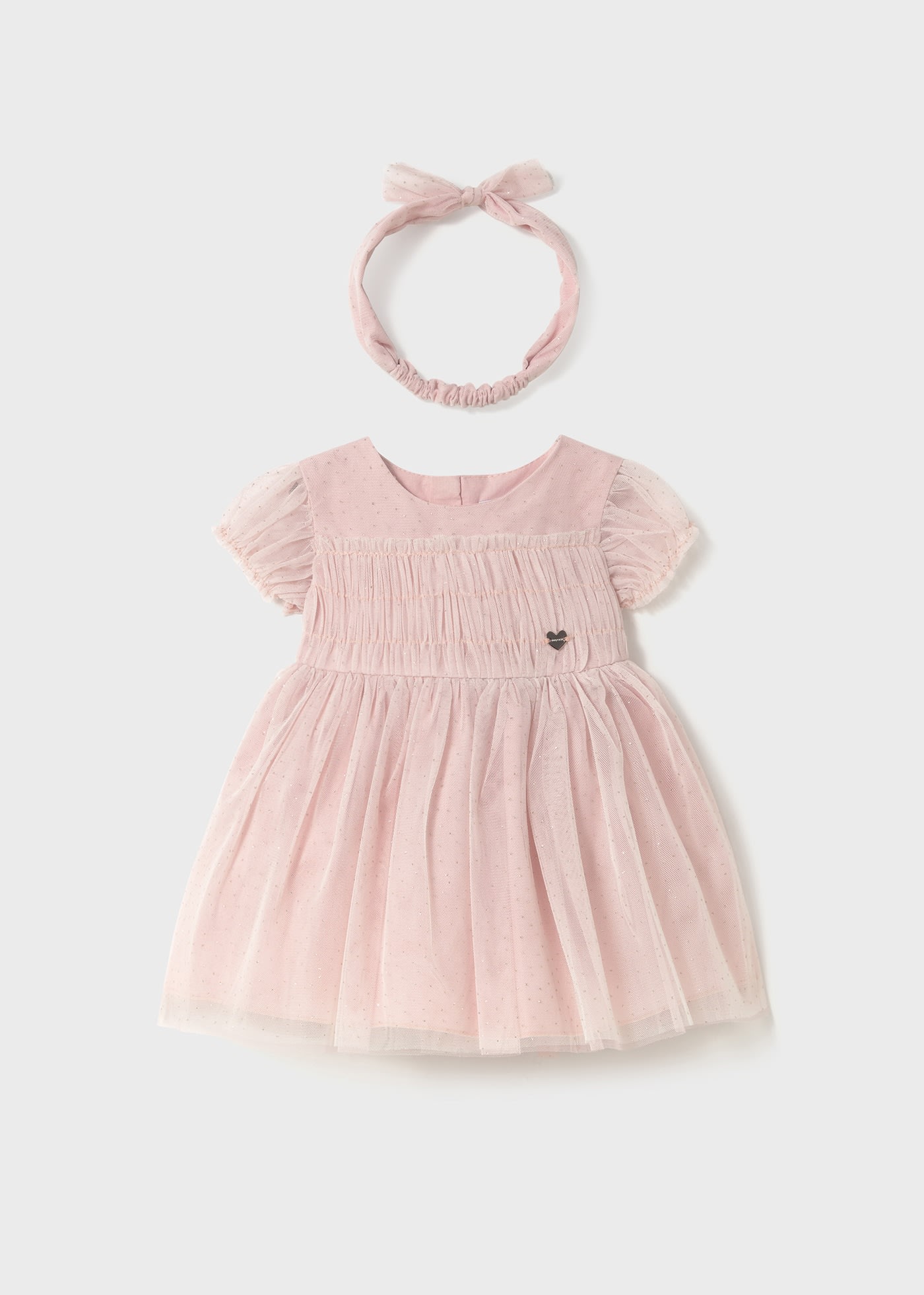 Baby dress with tulle headband