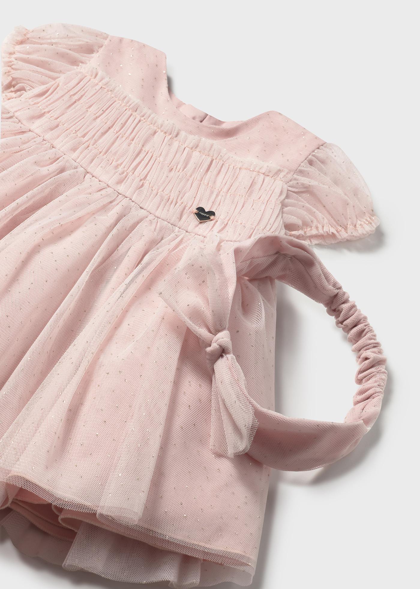 Baby dress with tulle headband