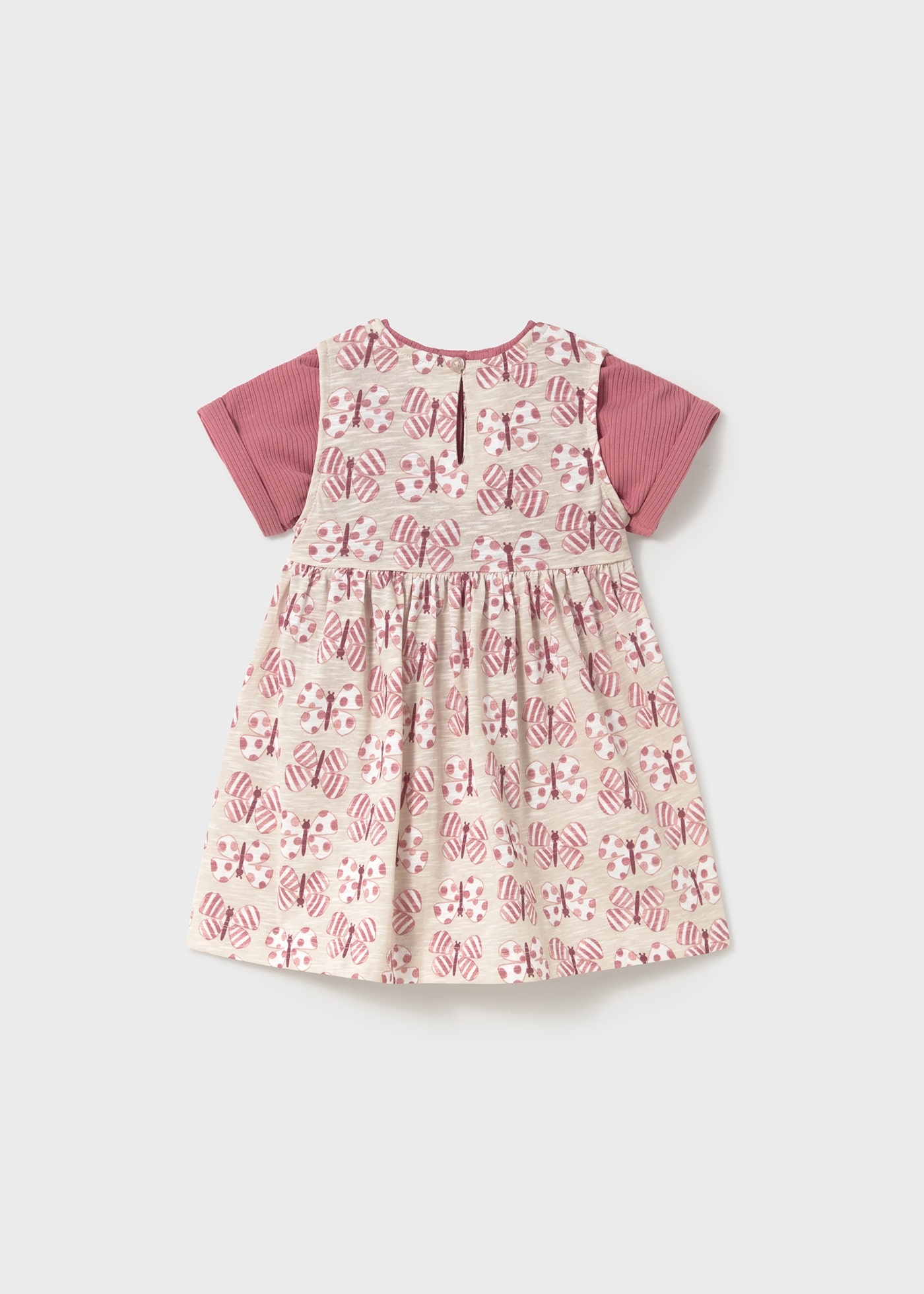 Baby print dress with top set