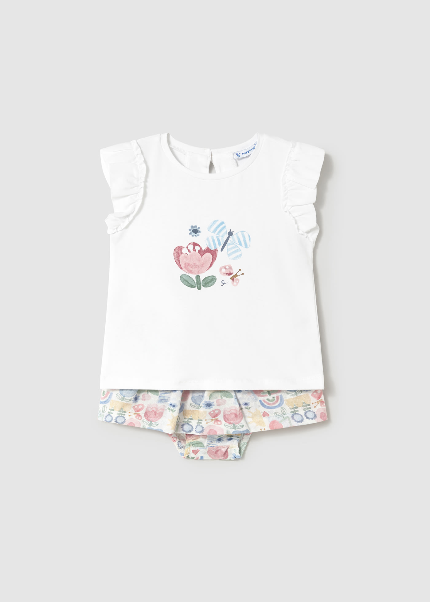 Baby skirt with butterfly print top set