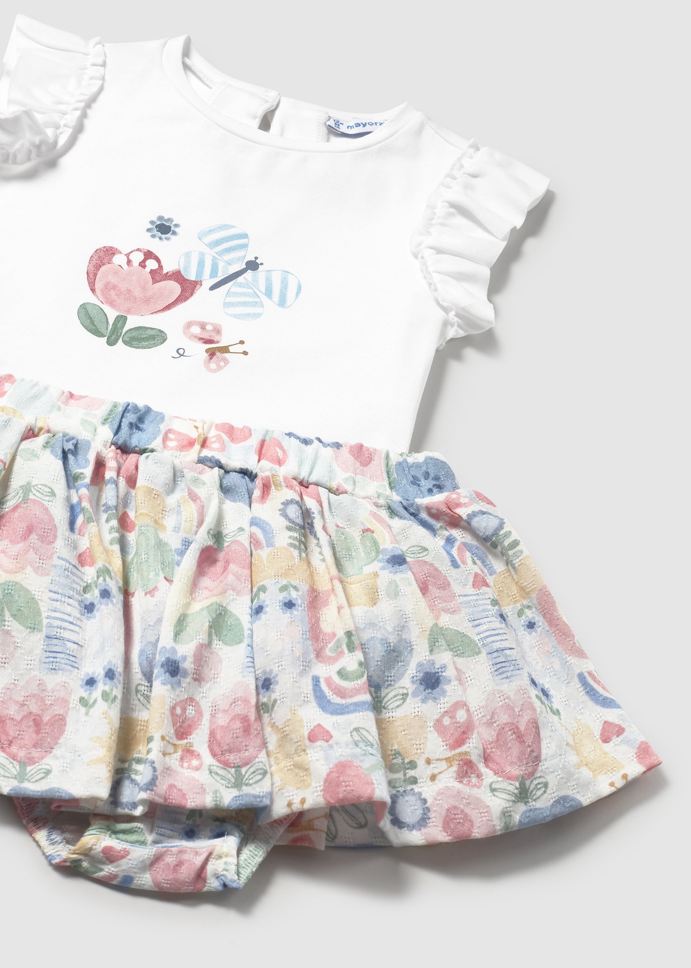 Baby skirt with butterfly print top set