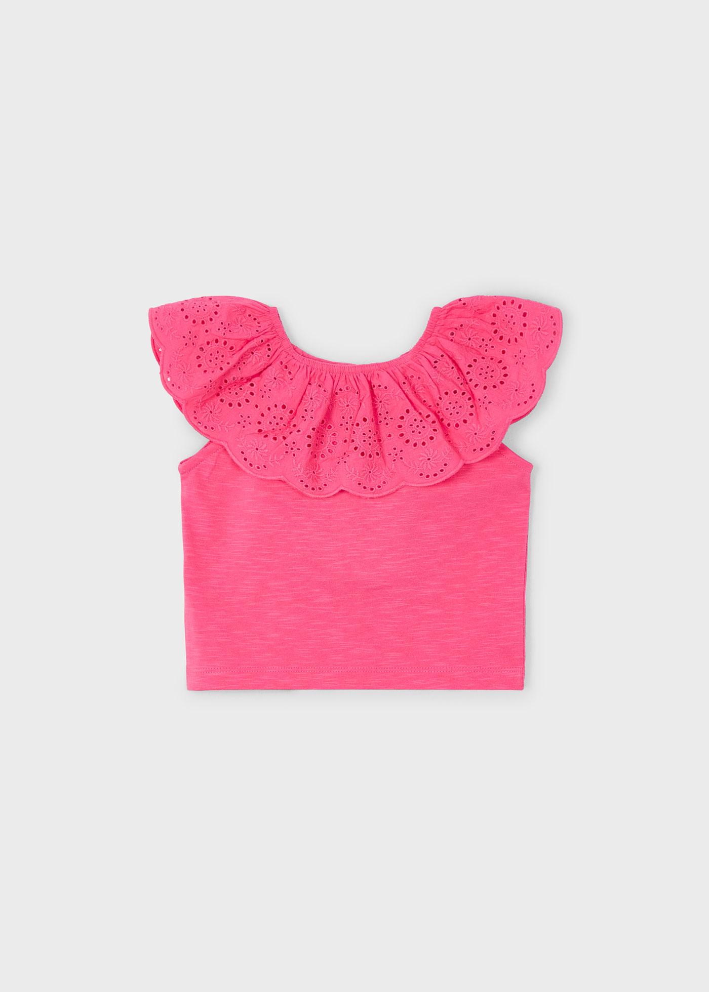 T-shirt à volants ajourés fille