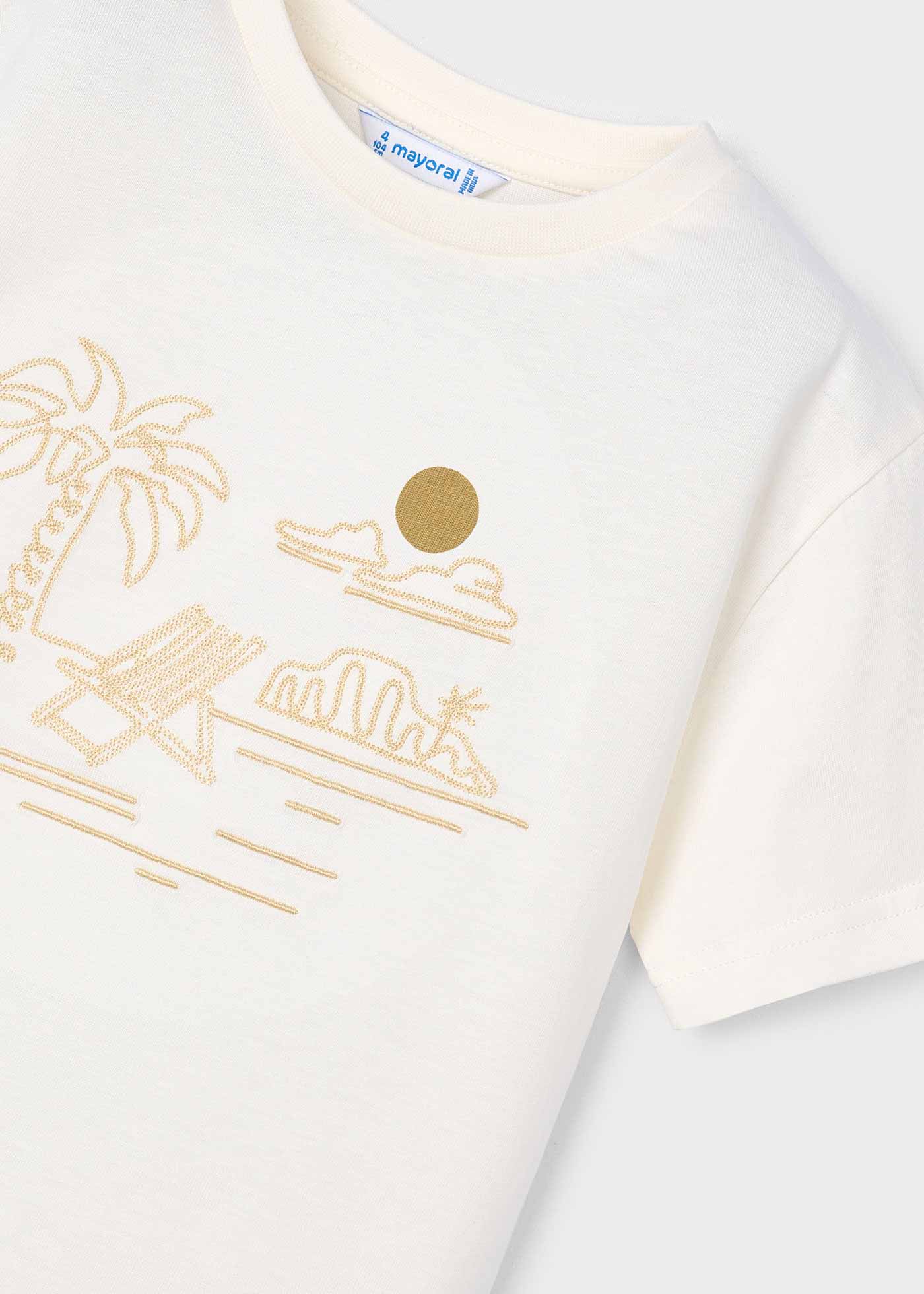 Tricou brodat plaja baiat