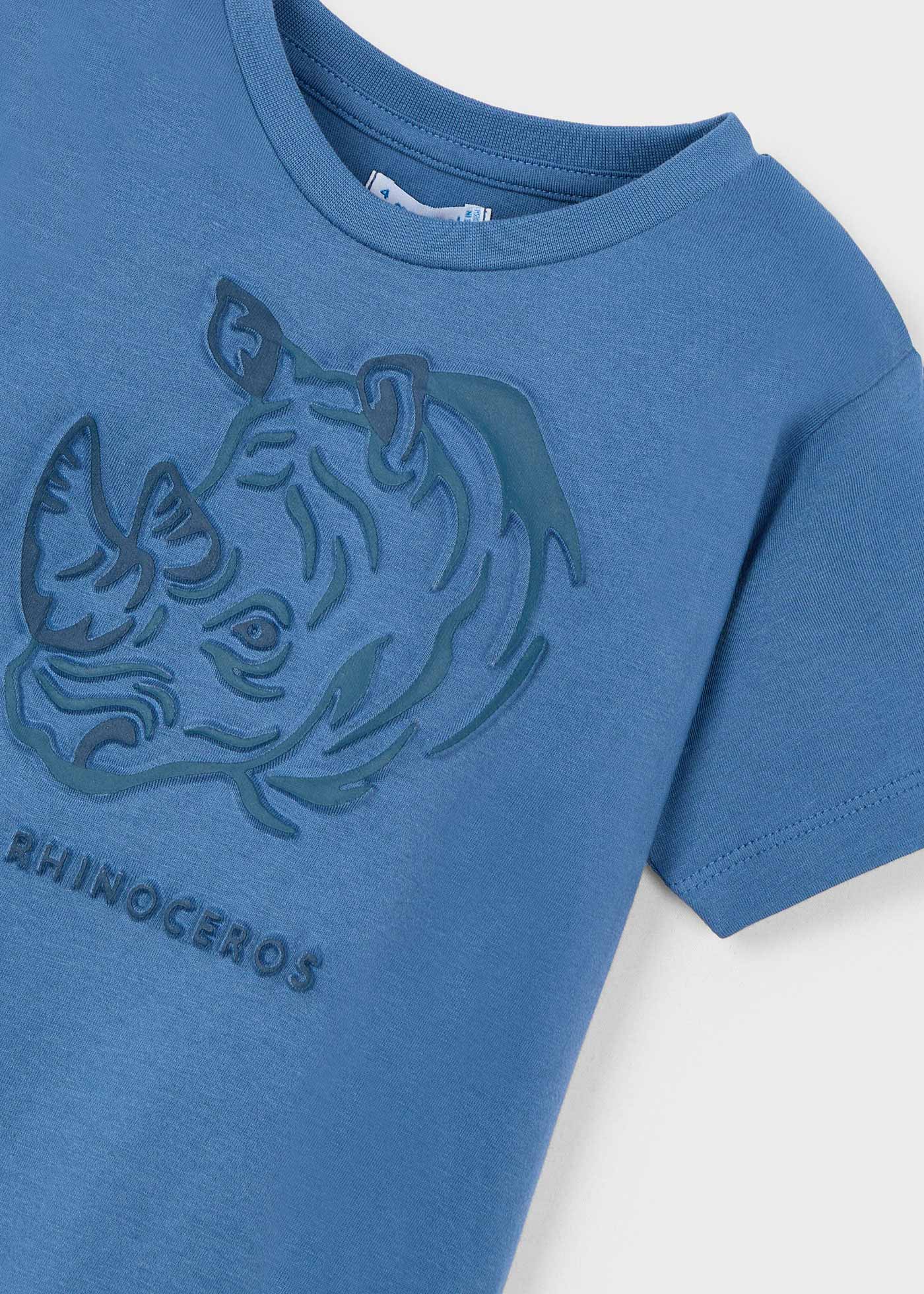 T-shirt rinoceronte relevo menino