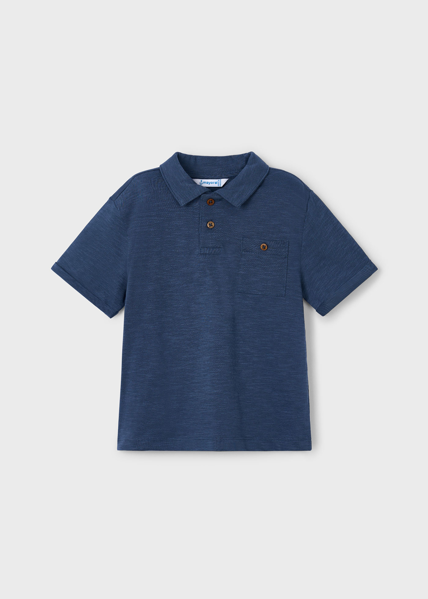 Boy lightweight fabric polo shirt with pocket