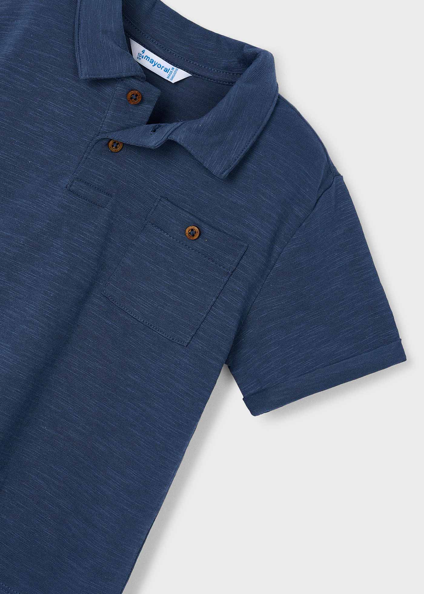 Boy lightweight fabric polo shirt with pocket