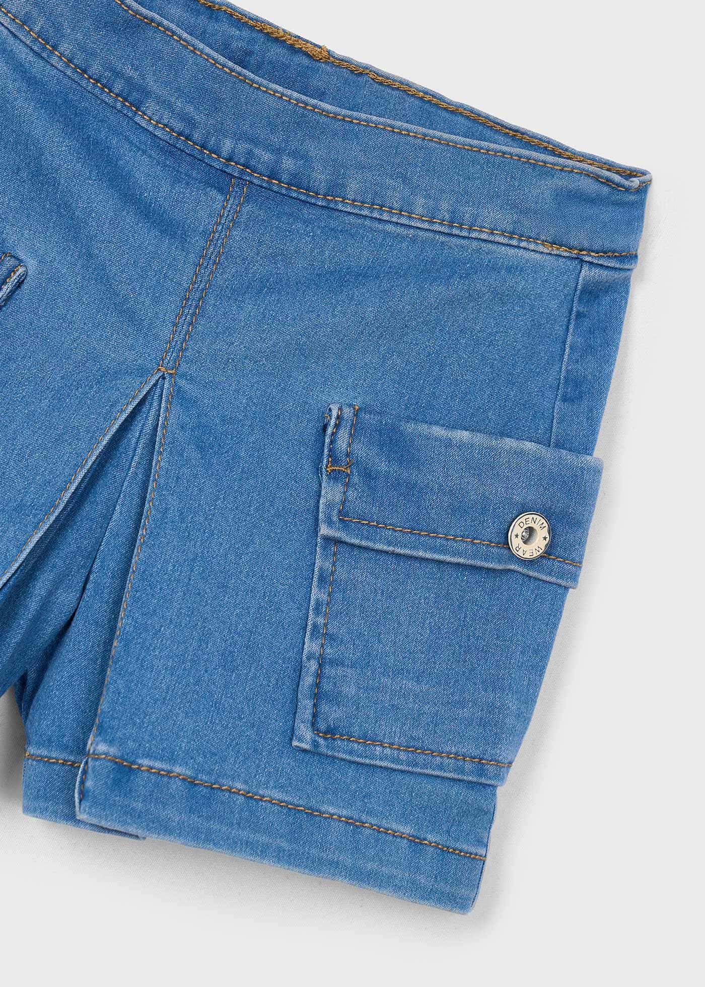 Pantalón corto vaquero cargo niña