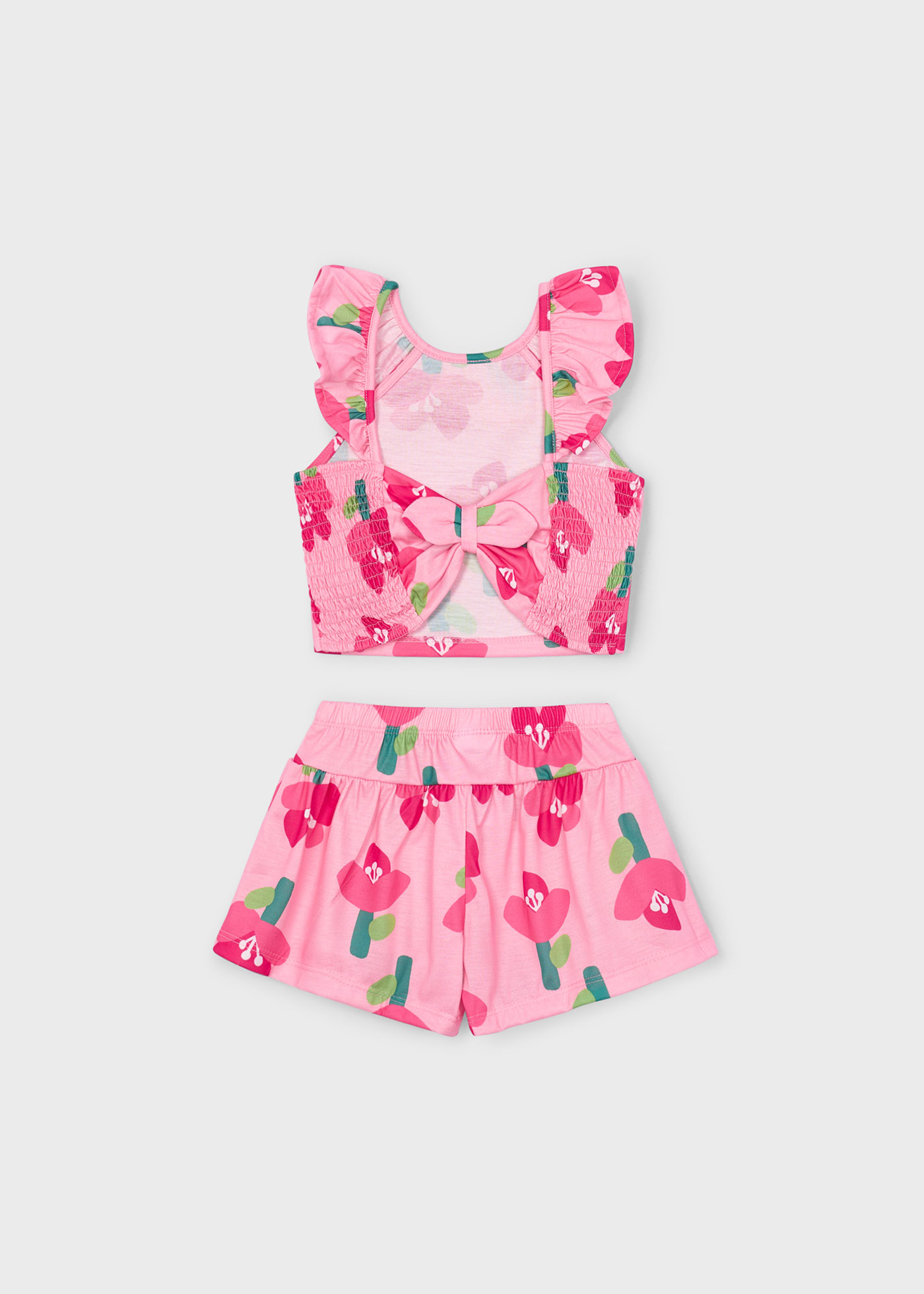 Conjunto short y playera flores niña