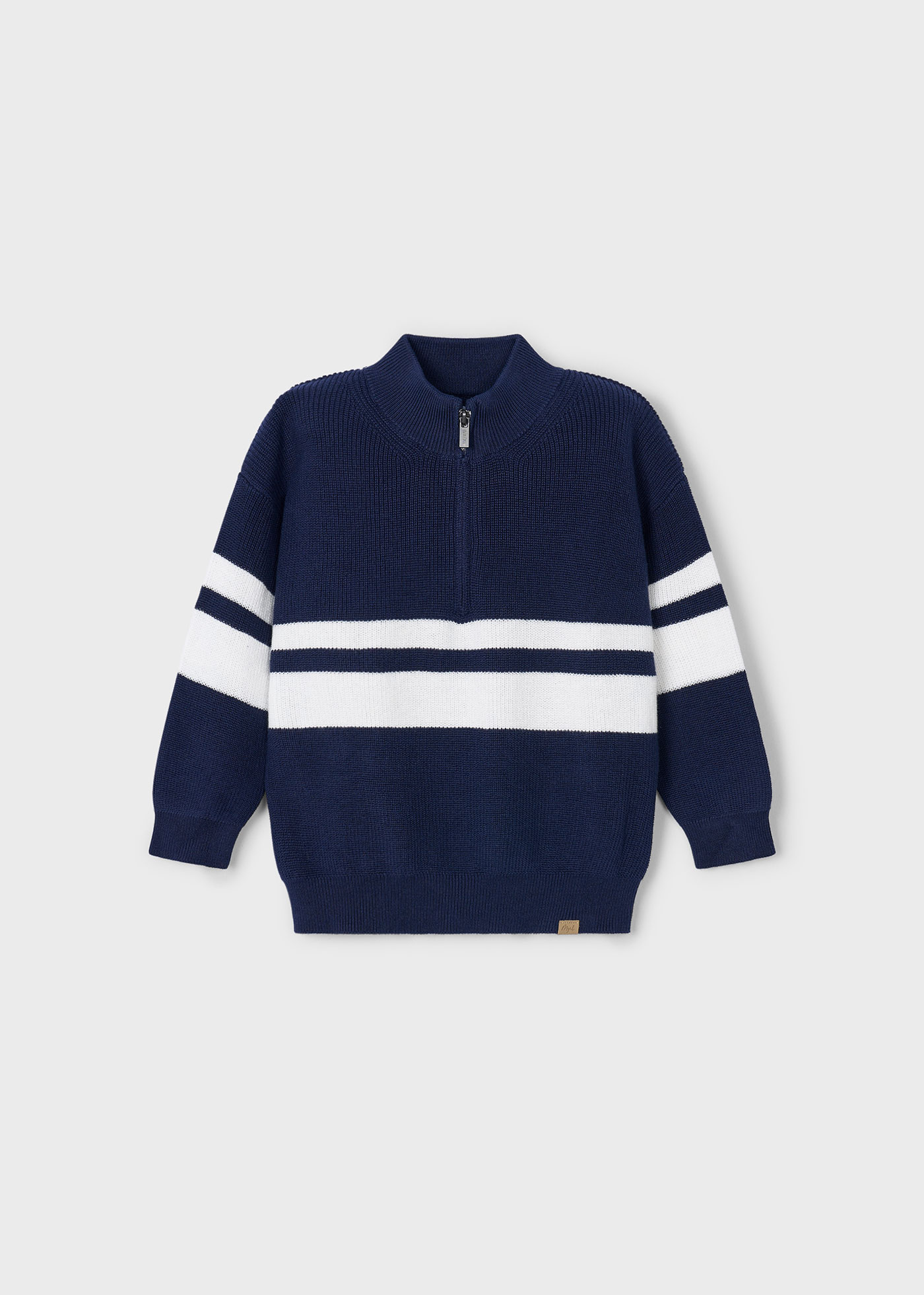 Boy striped quarter zip jumper