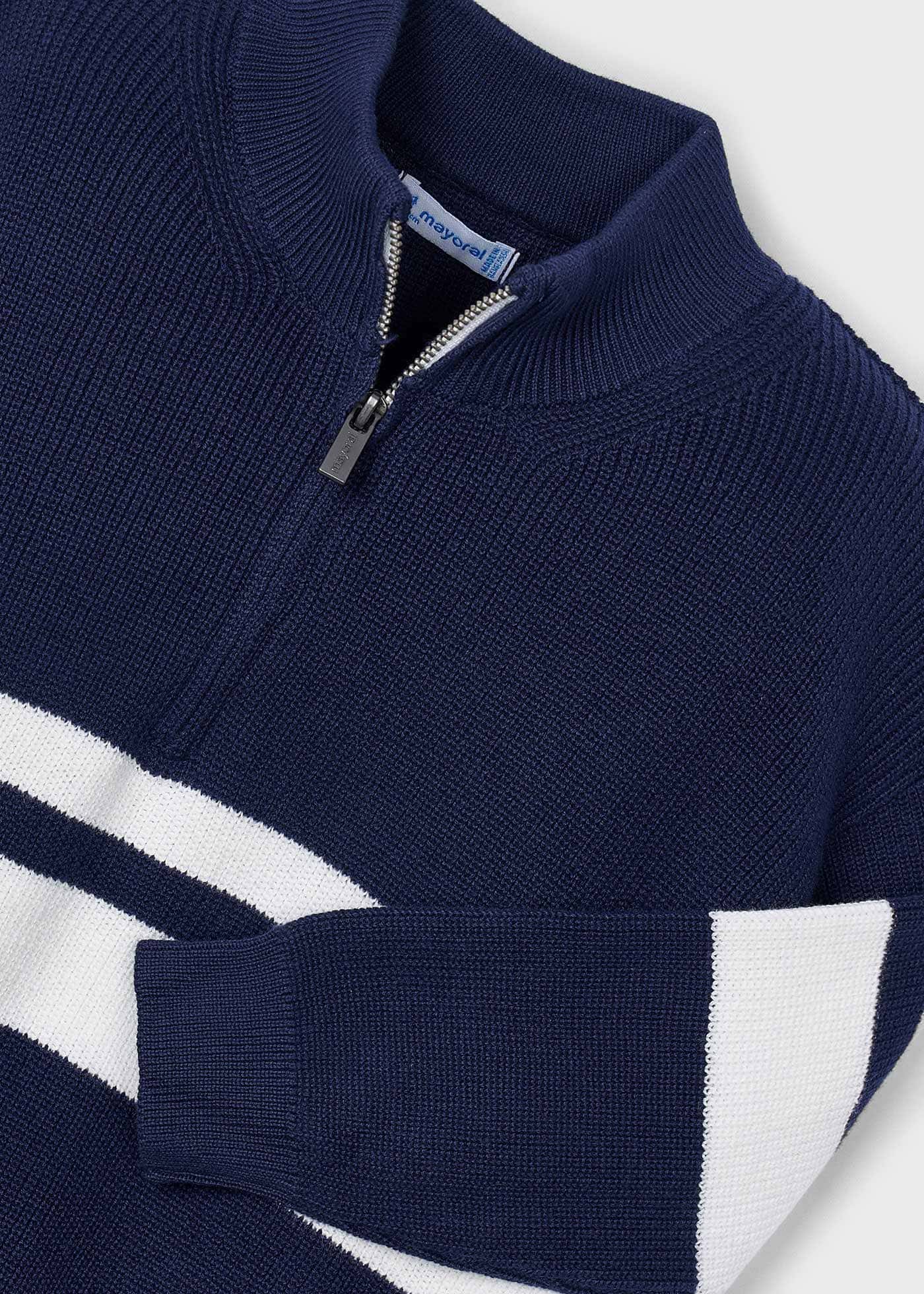 Boy striped quarter zip jumper