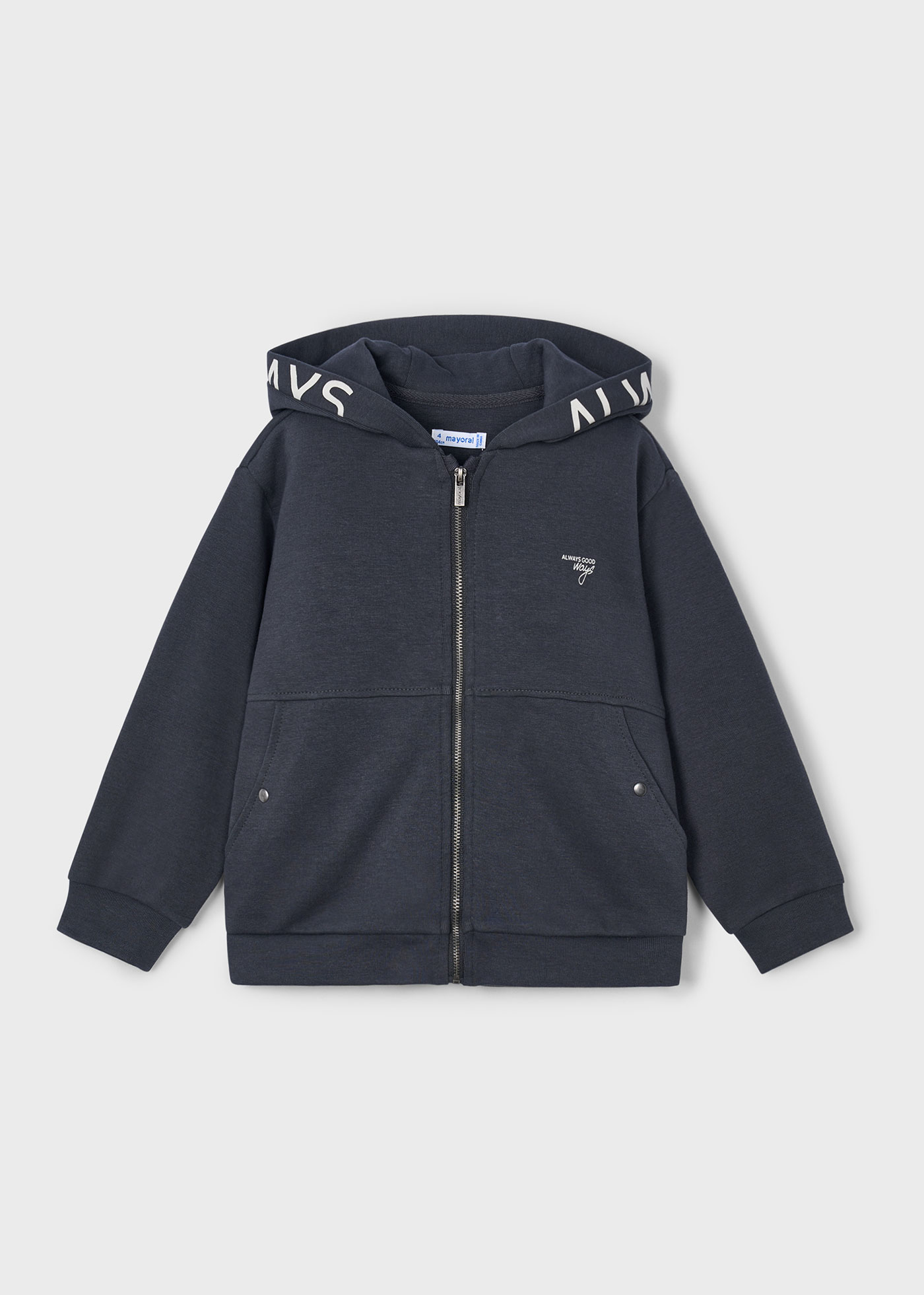 Boy Zip-Up Hoodie with Text