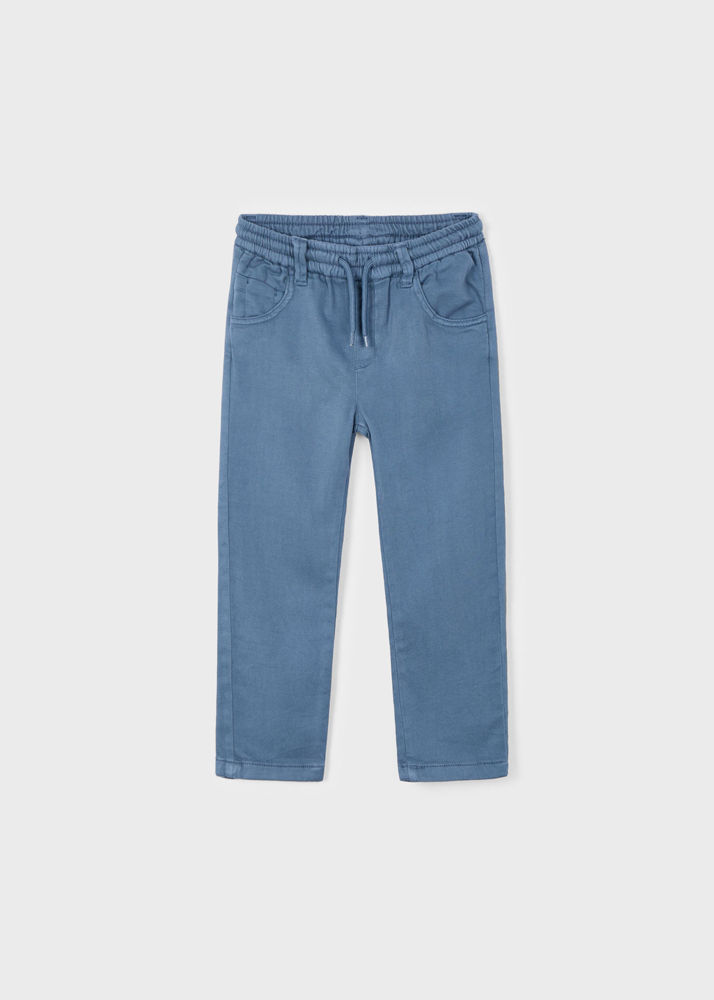 Boy twill trousers with drawstring