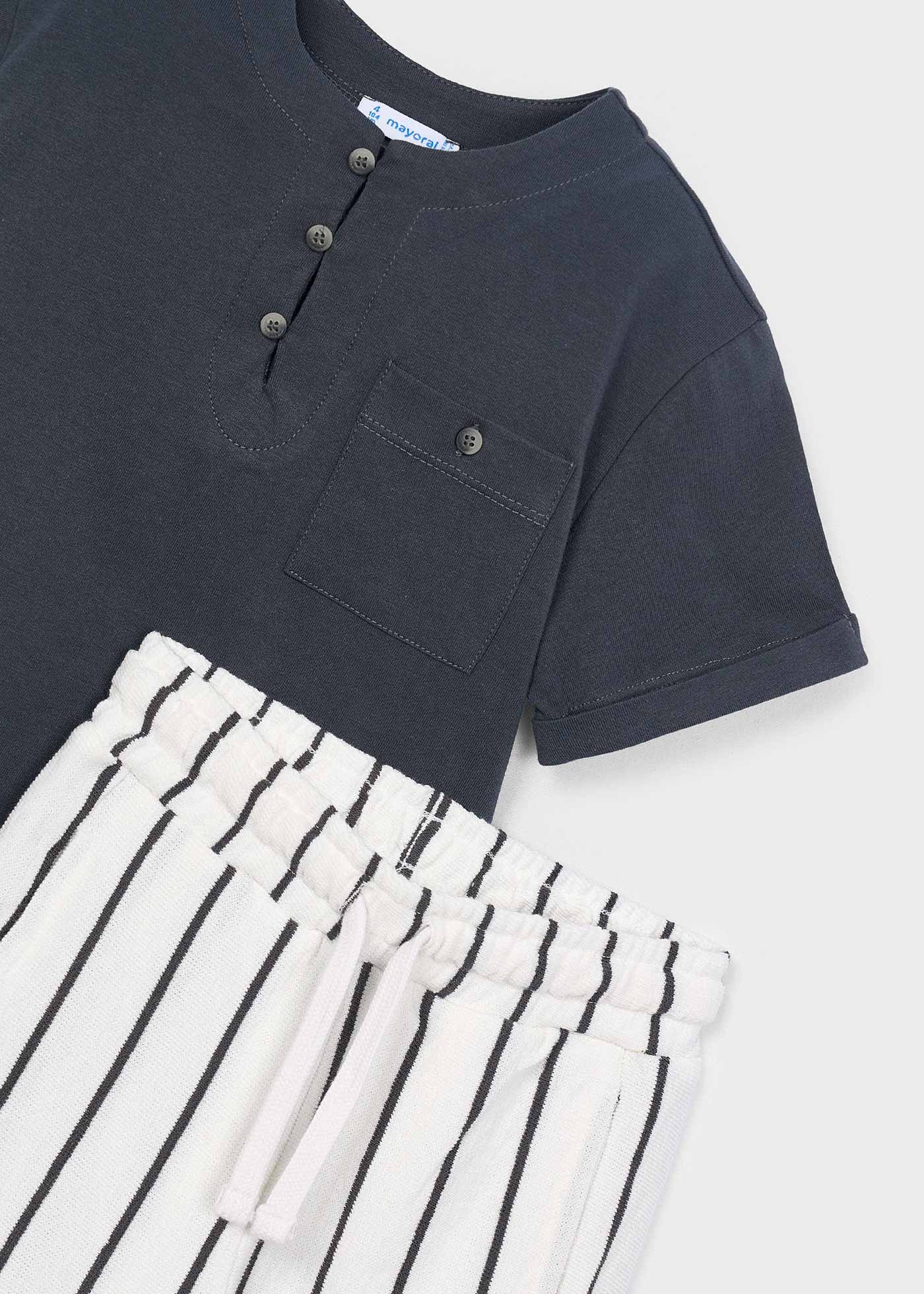 Boy Striped Shorts and T-Shirt Set