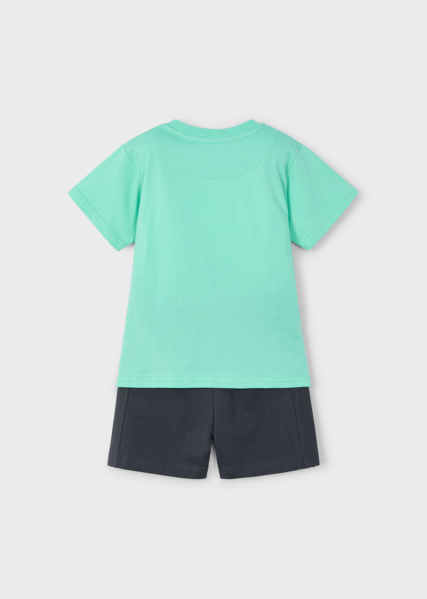 Conjunto bermuda e t-shirt texto menino