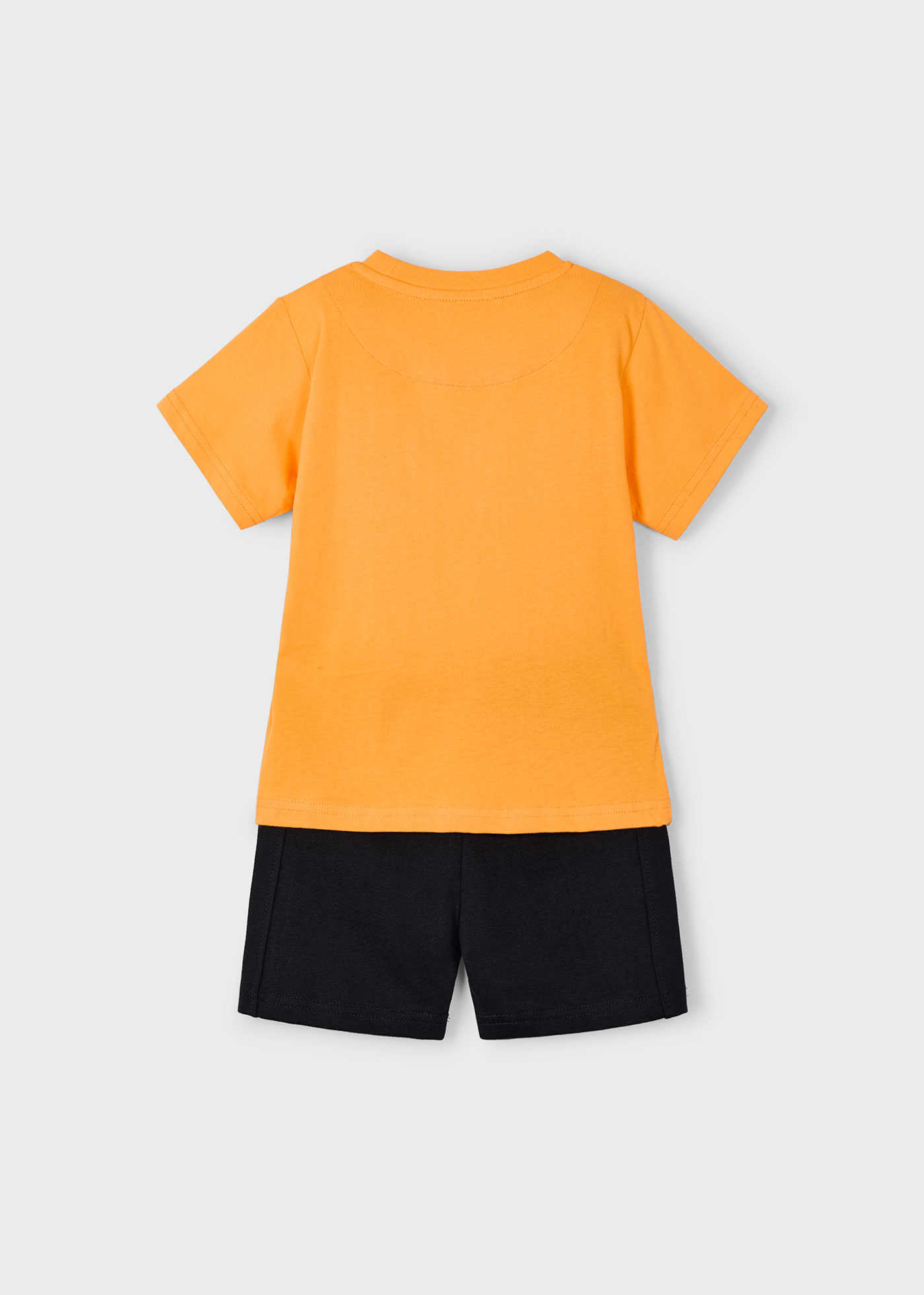 Boy text print shorts and t-shirt set