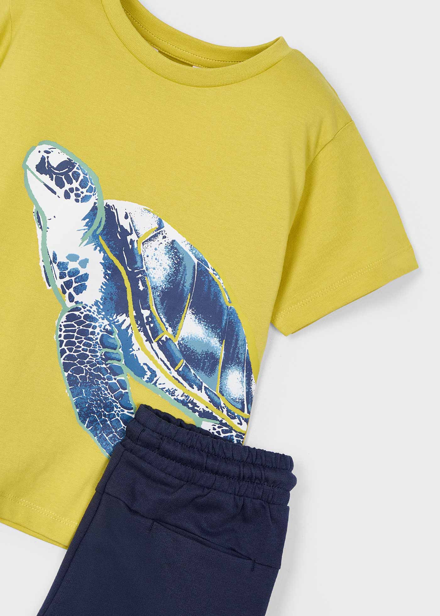 Set Bermudas und T-Shirt Schildkröte Jungen