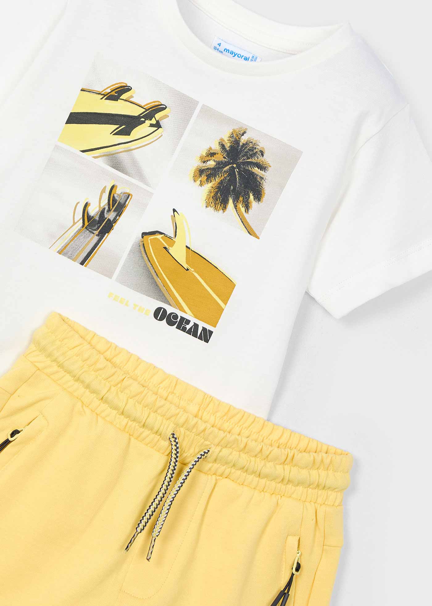 Boy surf print shorts and t-shirt set