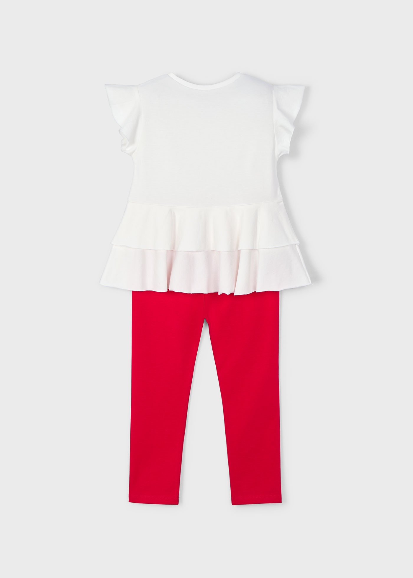 Set colanti si tricou flori fetita