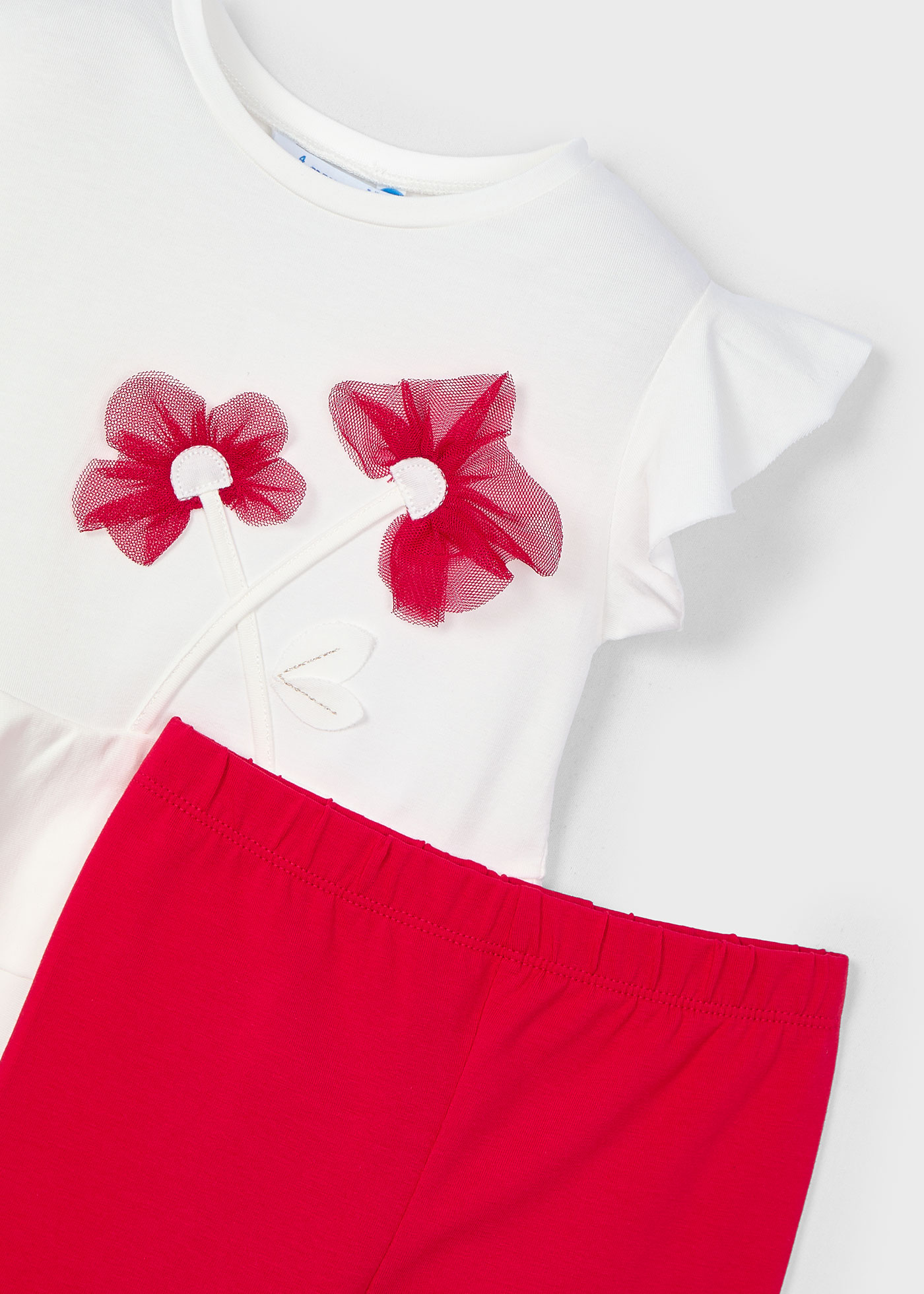 Set colanti si tricou flori fetita