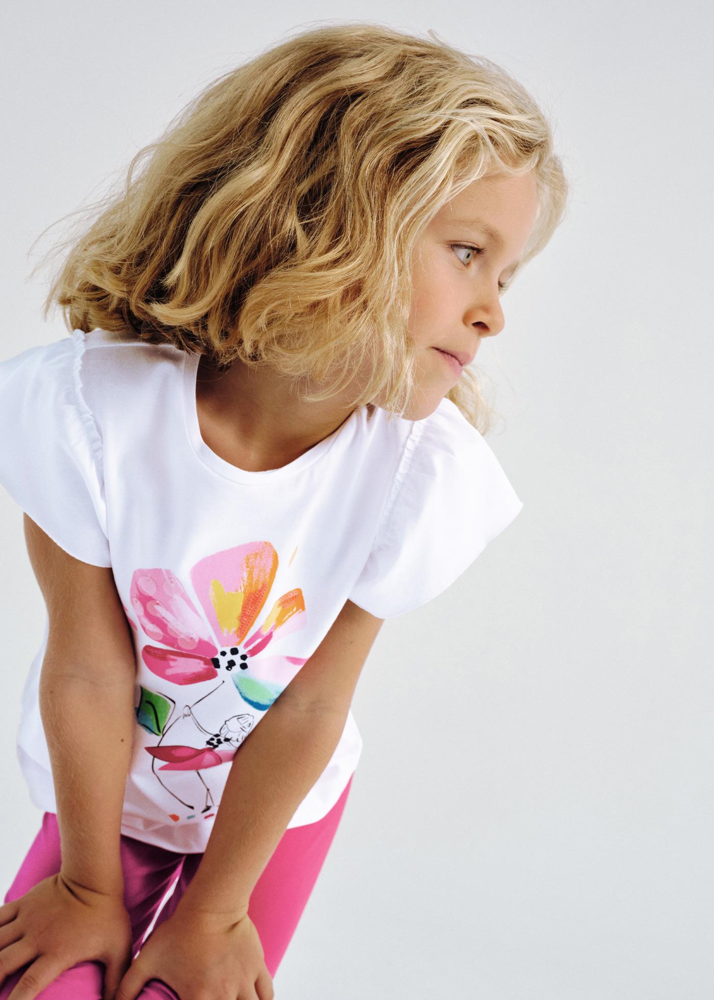 Girl Leggings and Flower T-Shirt Set