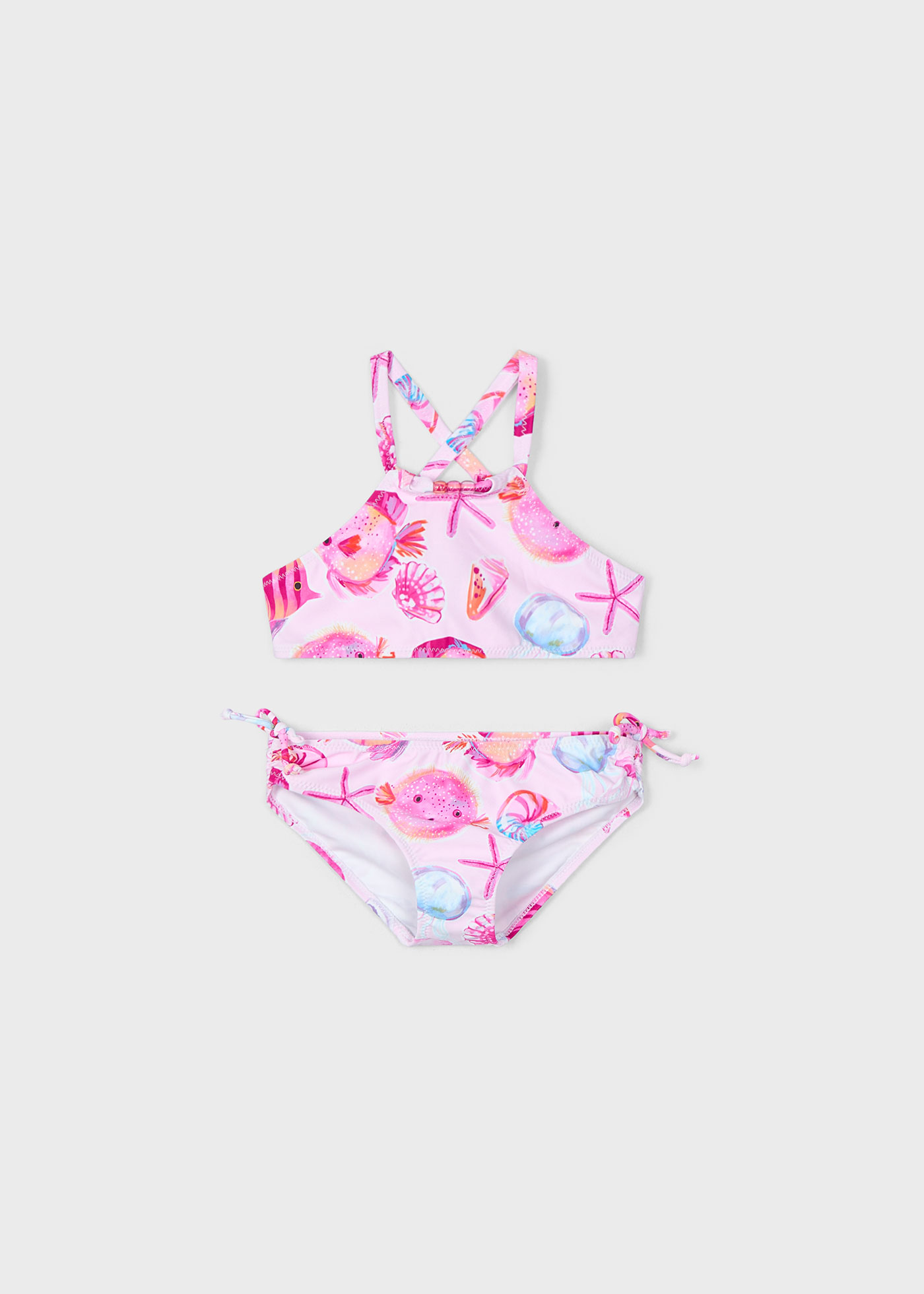 Bikini estampado con moños niña