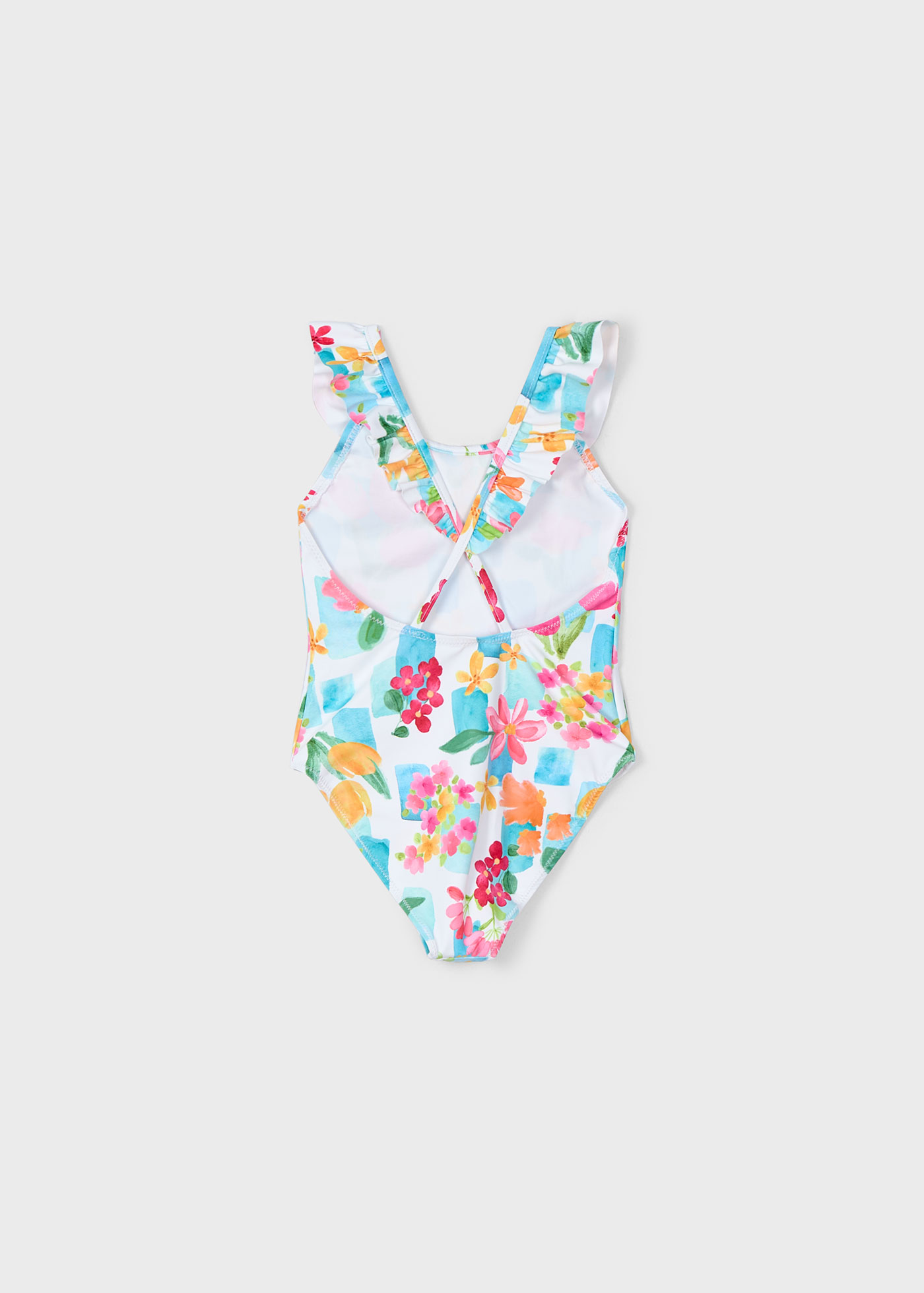Costum de baie imprimeu volane fetita
