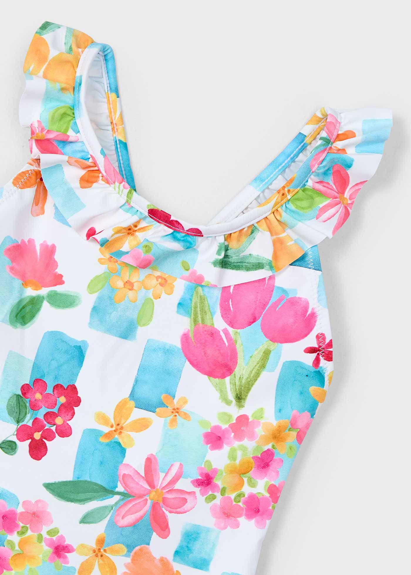 Girl print ruffle swimsuit