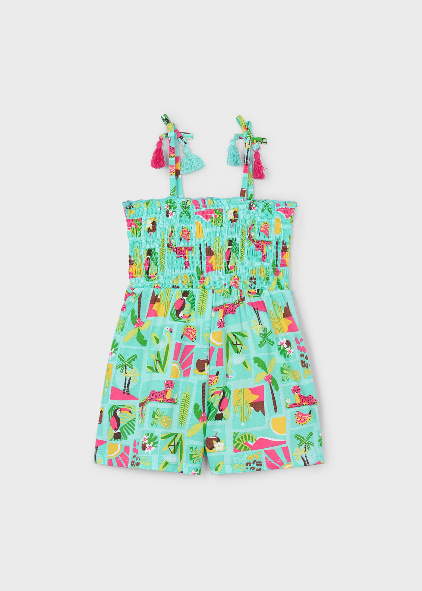 Girl Printed Smocked Romper