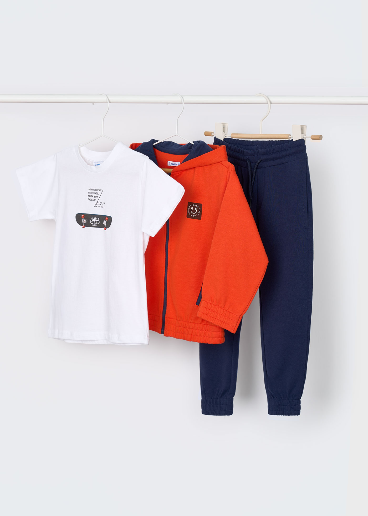 Boy skateboard print tracksuit set